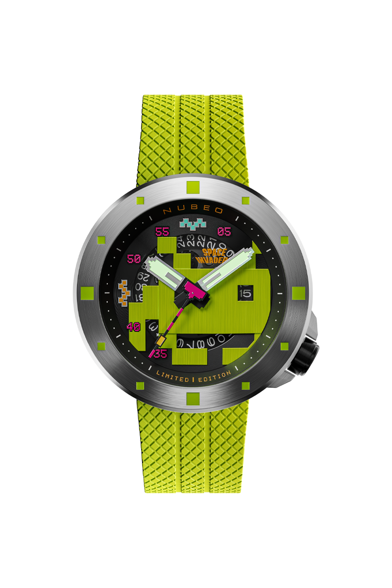 NUBEO Nubeo Cassini Automatic Space Invaders Limited Edition Laser Green Men's Watch NB-6103-04