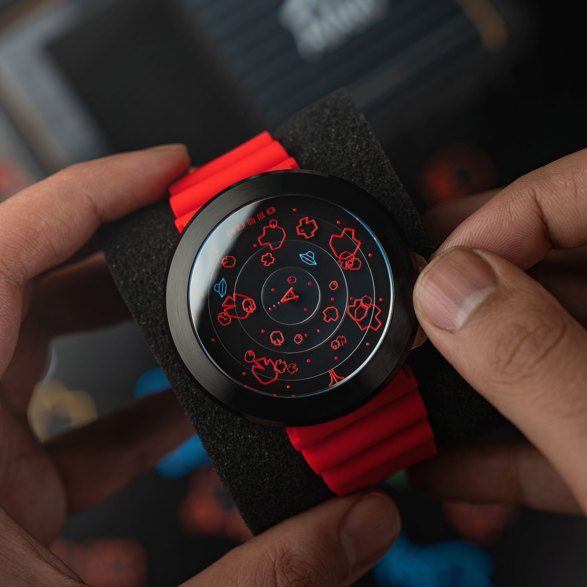 NUBEO Nubeo Ventana Automatic Atari Asteroids 45th Limited Edition Supernova Red Men's Watch NB-6111-02