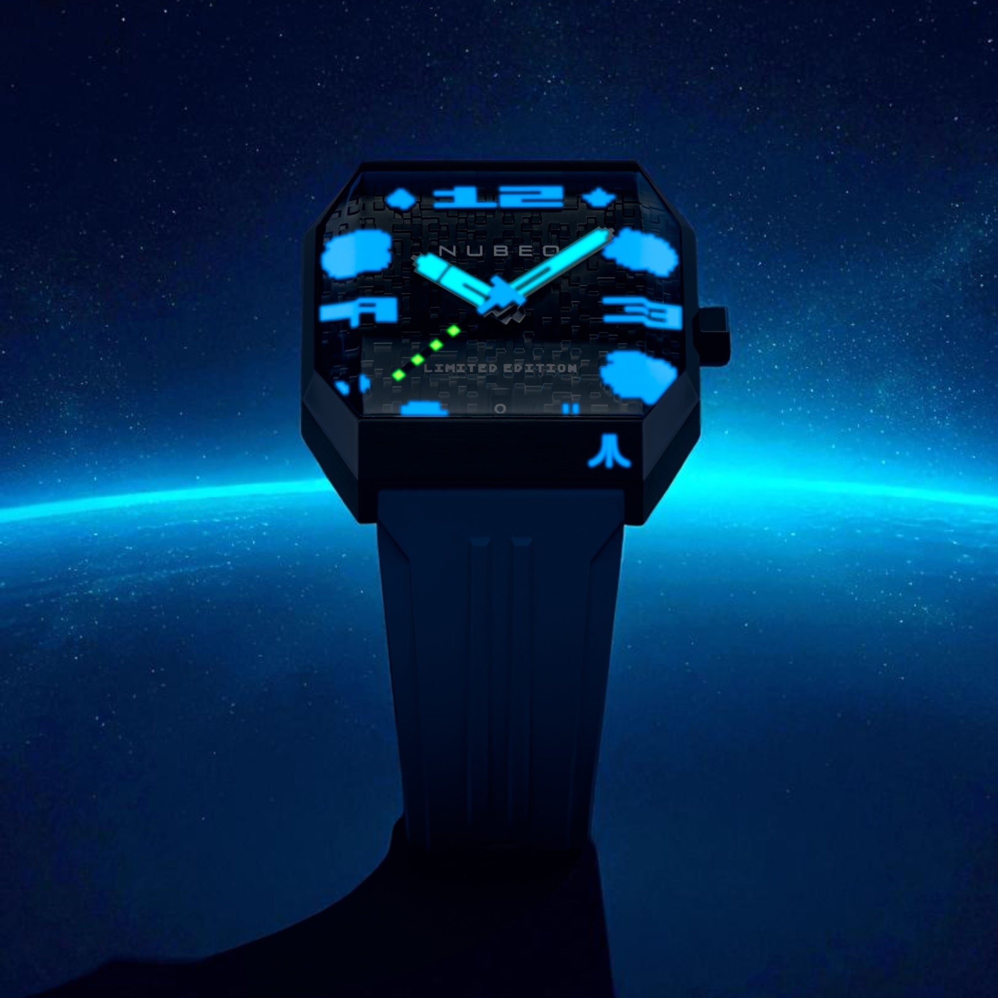 NUBEO Nubeo Console Automatic Atari Asteroids 2600 Limited Edition Nebula Night Men's Watch NB-6112-05