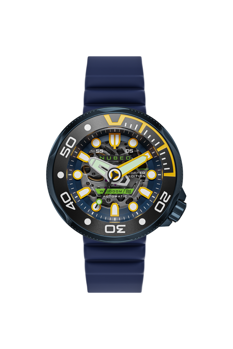 NUBEO Nubeo Ventana Skeleton Automatic Limited Edition Cobalt Blue Men's Watch NB-6113-01