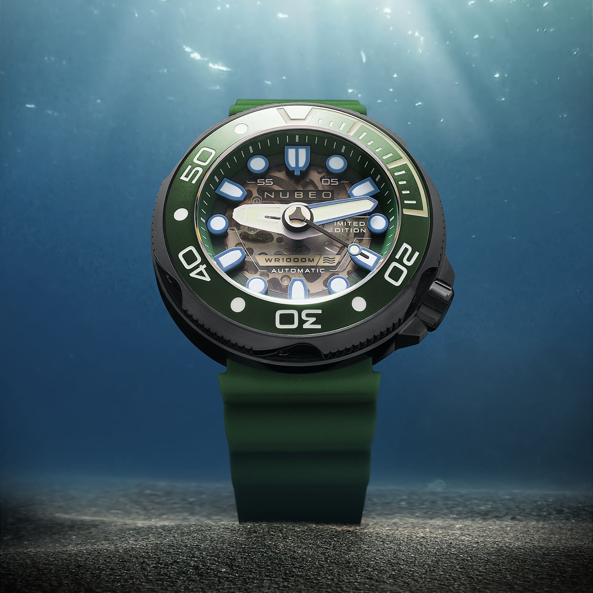 NUBEO Nubeo Ventana Skeleton Automatic Limited Edition Cedar Green Men's Watch NB-6113-02