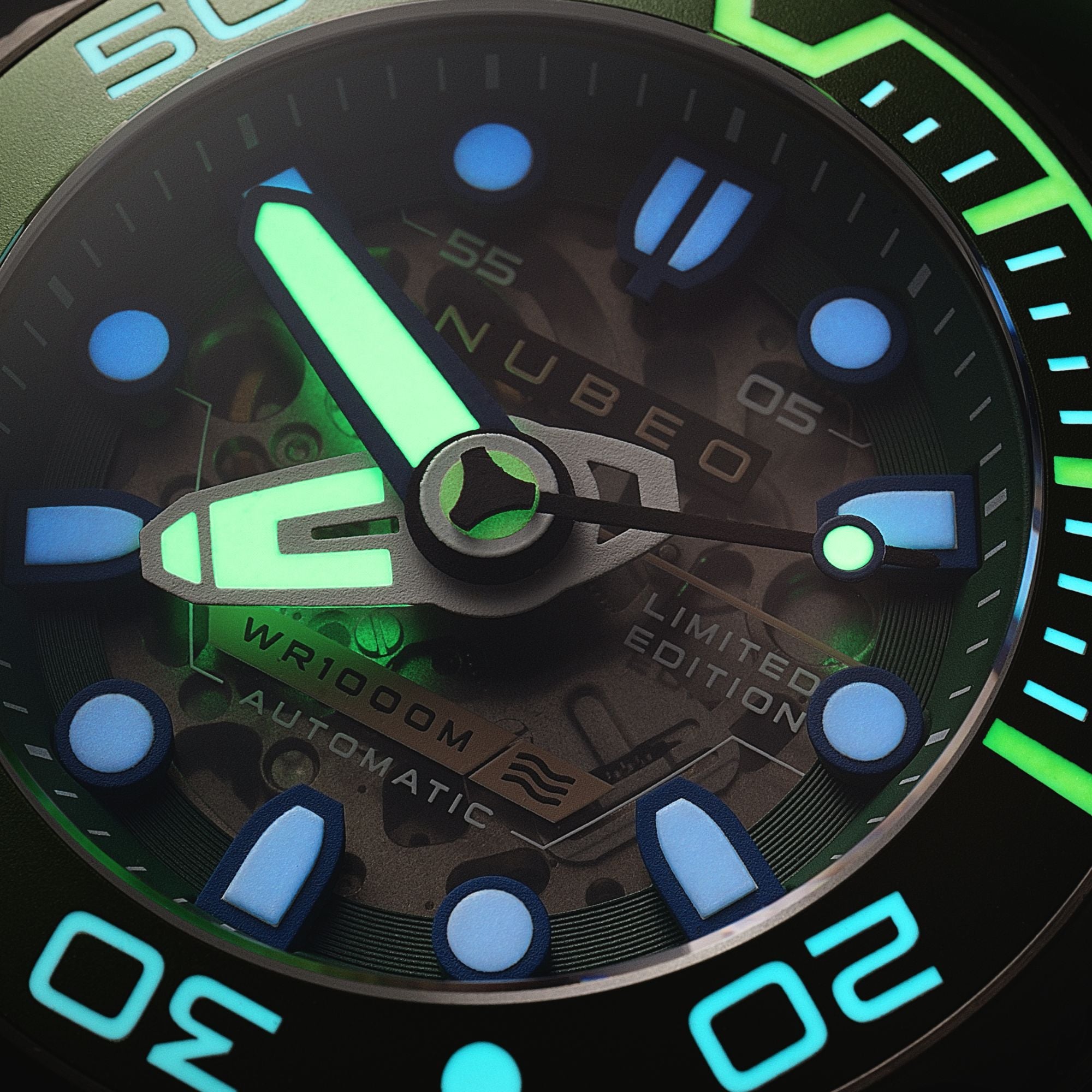 NUBEO Nubeo Ventana Skeleton Automatic Limited Edition Cedar Green Men's Watch NB-6113-02