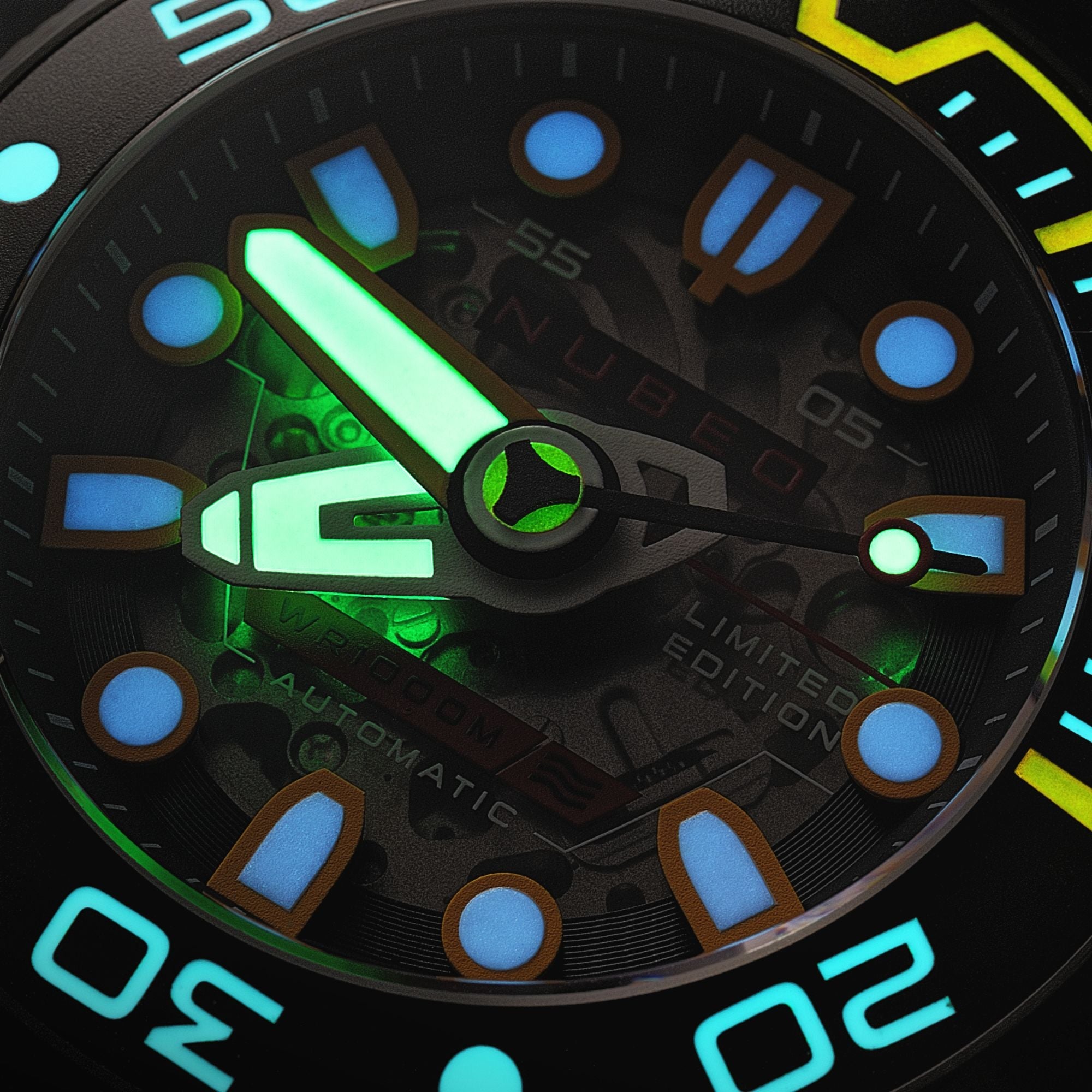 NUBEO Nubeo Ventana Skeleton Automatic Limited Edition Wet Suit Black Men's Watch NB-6113-05