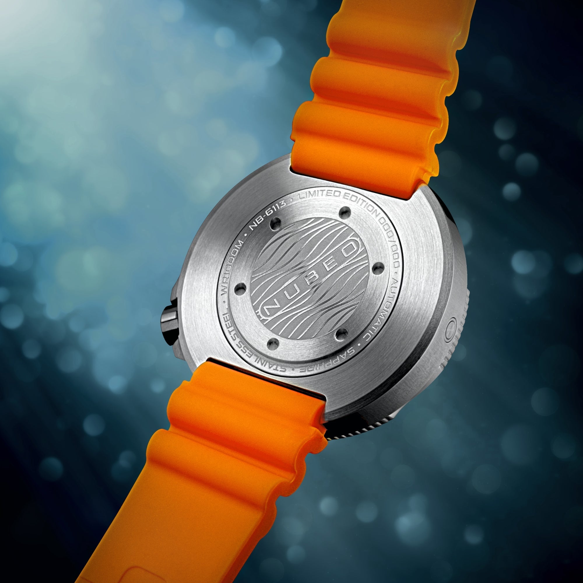 NUBEO Nubeo Ventana Skeleton Automatic Limited Edition Bright Orange Men's Watch NB-6113-07