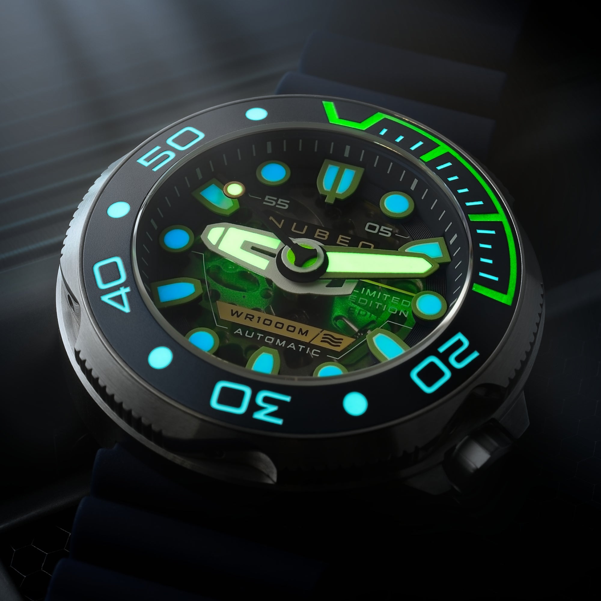 NUBEO Nubeo Ventana Skeleton Automatic Limited Edition Sea Blue Men's Watch NB-6113-09