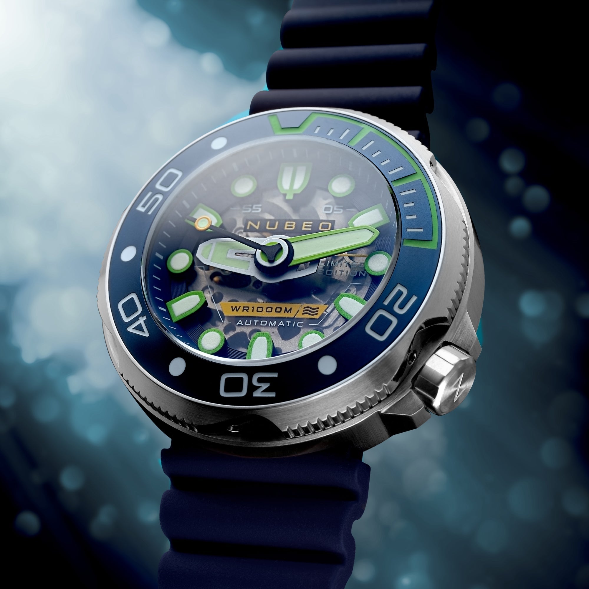 NUBEO Nubeo Ventana Skeleton Automatic Limited Edition Sea Blue Men's Watch NB-6113-09