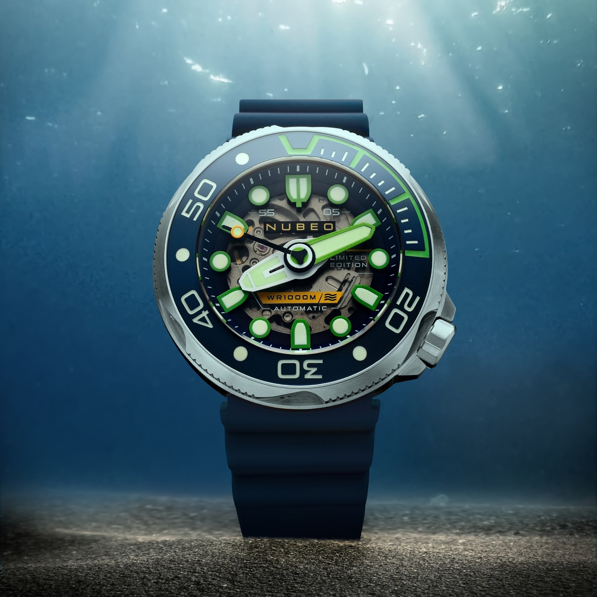NUBEO Nubeo Ventana Skeleton Automatic Limited Edition Sea Blue Men's Watch NB-6113-09