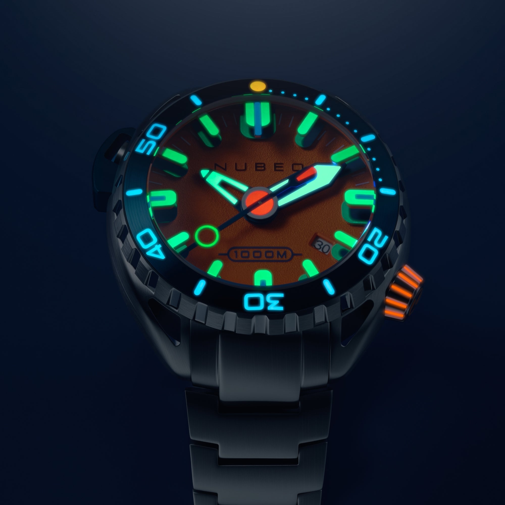 NUBEO Nubeo Aluminaut Automatic Limited Edition Blaze Orange Men's Watch NB-6115-22