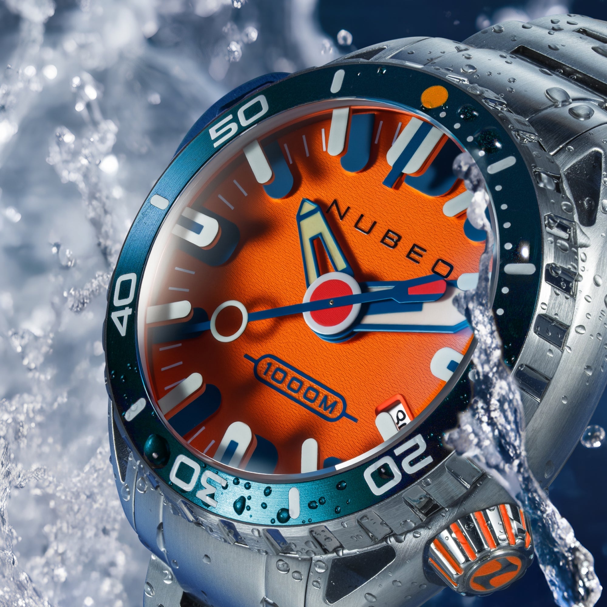 NUBEO Nubeo Aluminaut Automatic Limited Edition Blaze Orange Men's Watch NB-6115-22