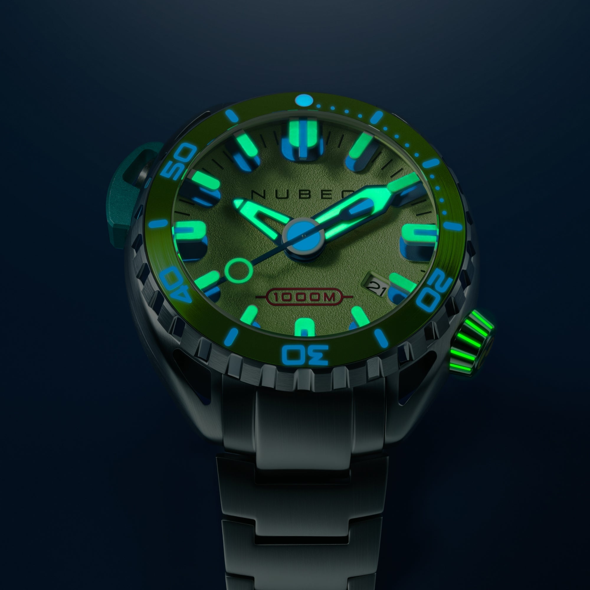 NUBEO Nubeo Aluminaut Automatic Limited Edition Electric Green Men's Watch NB-6115-33