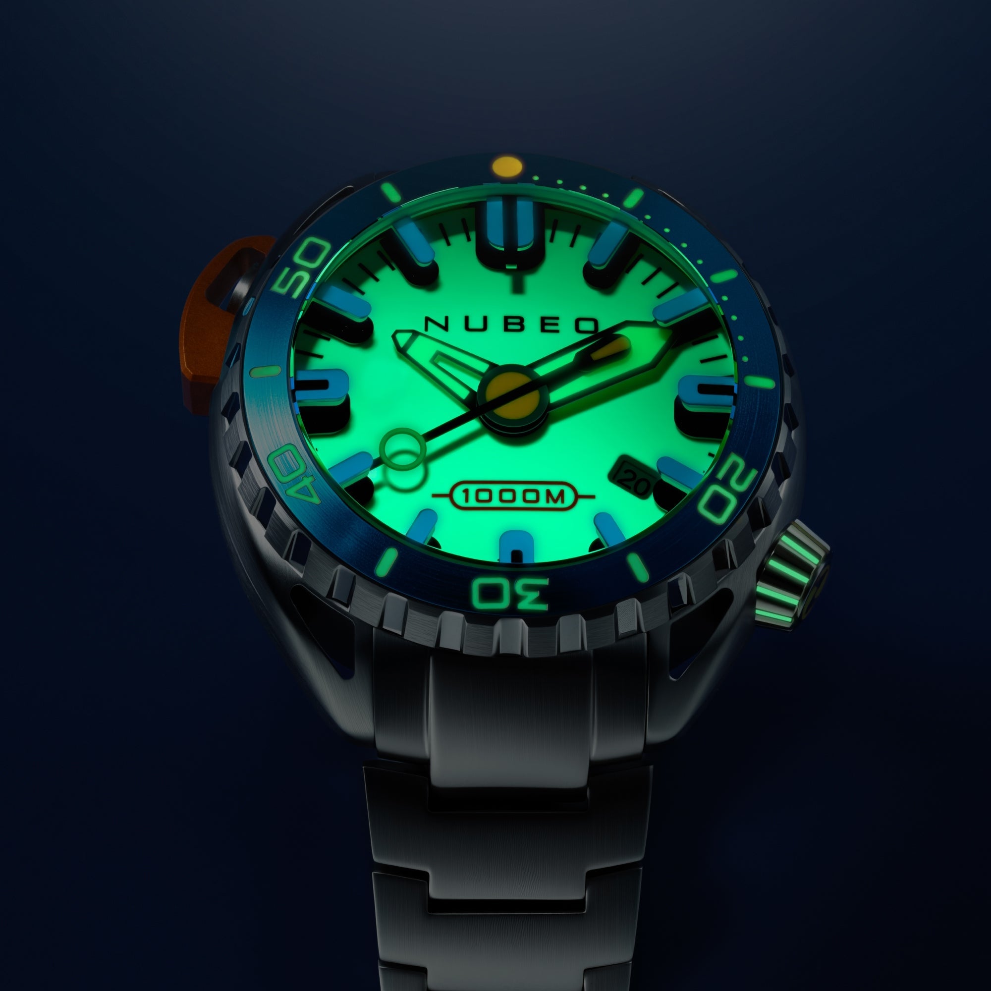 NUBEO Nubeo Aluminaut Automatic Limited Edition Lume Green Men's Watch NB-6115-55