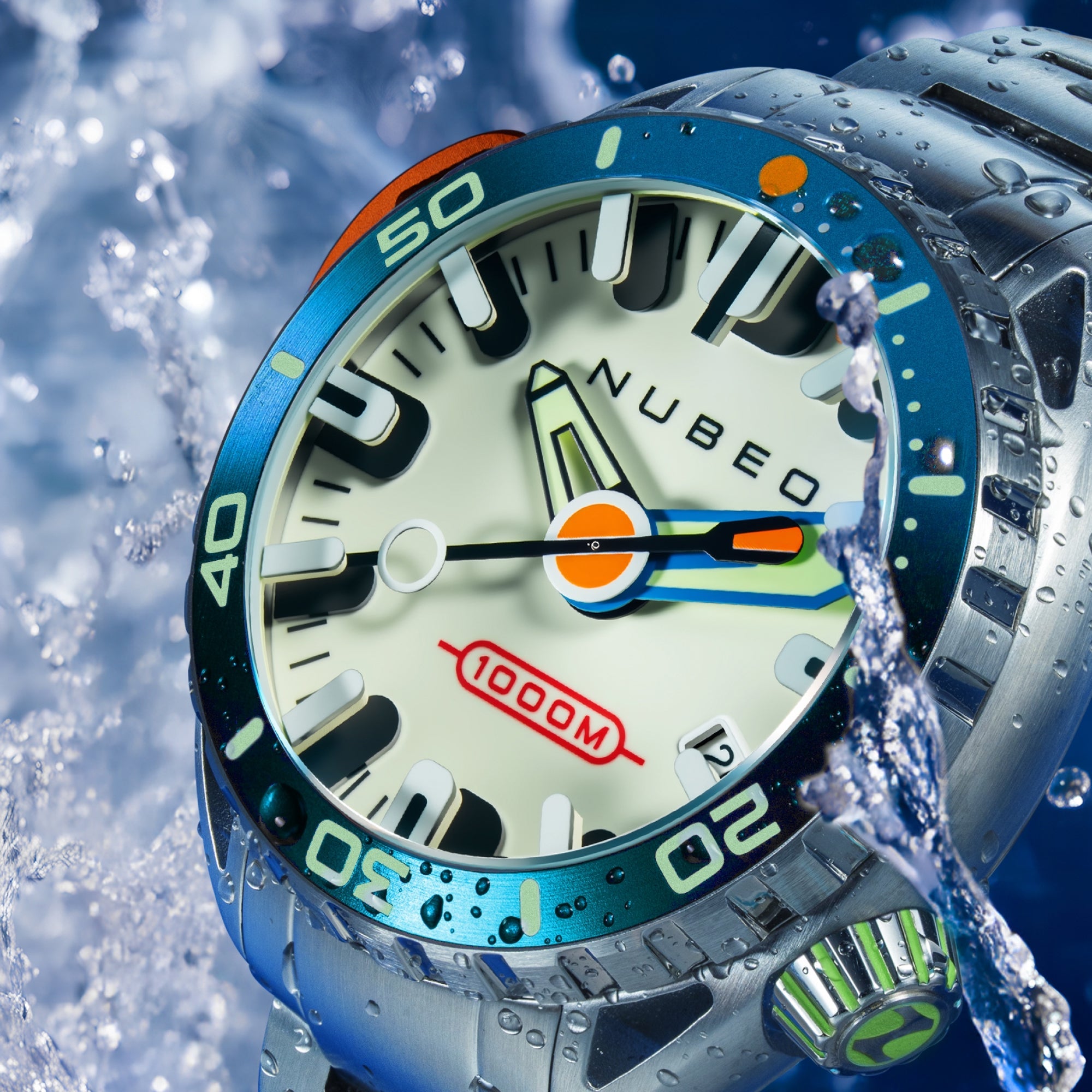 NUBEO Nubeo Aluminaut Automatic Limited Edition Lume Green Men's Watch NB-6115-55