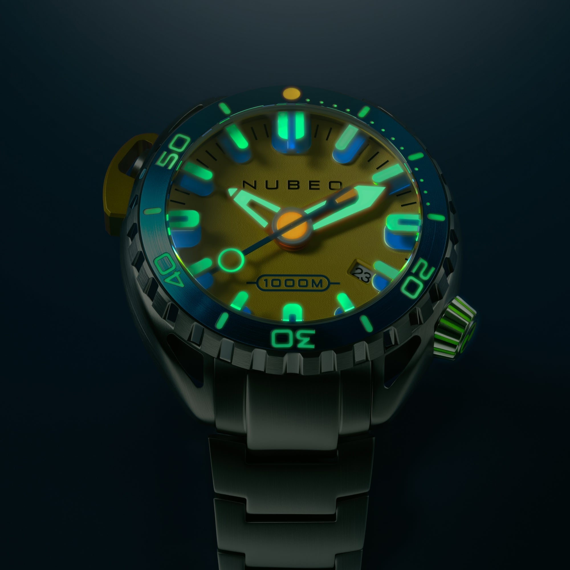 NUBEO Nubeo Aluminaut Automatic Limited Edition Vibrant Yellow Men's Watch NB-6115-88