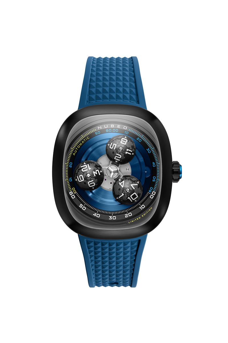 Nubeo Tri-Star Orbit Automatic Limited Edition Planetary Blue Men's Watch NB-6116-04