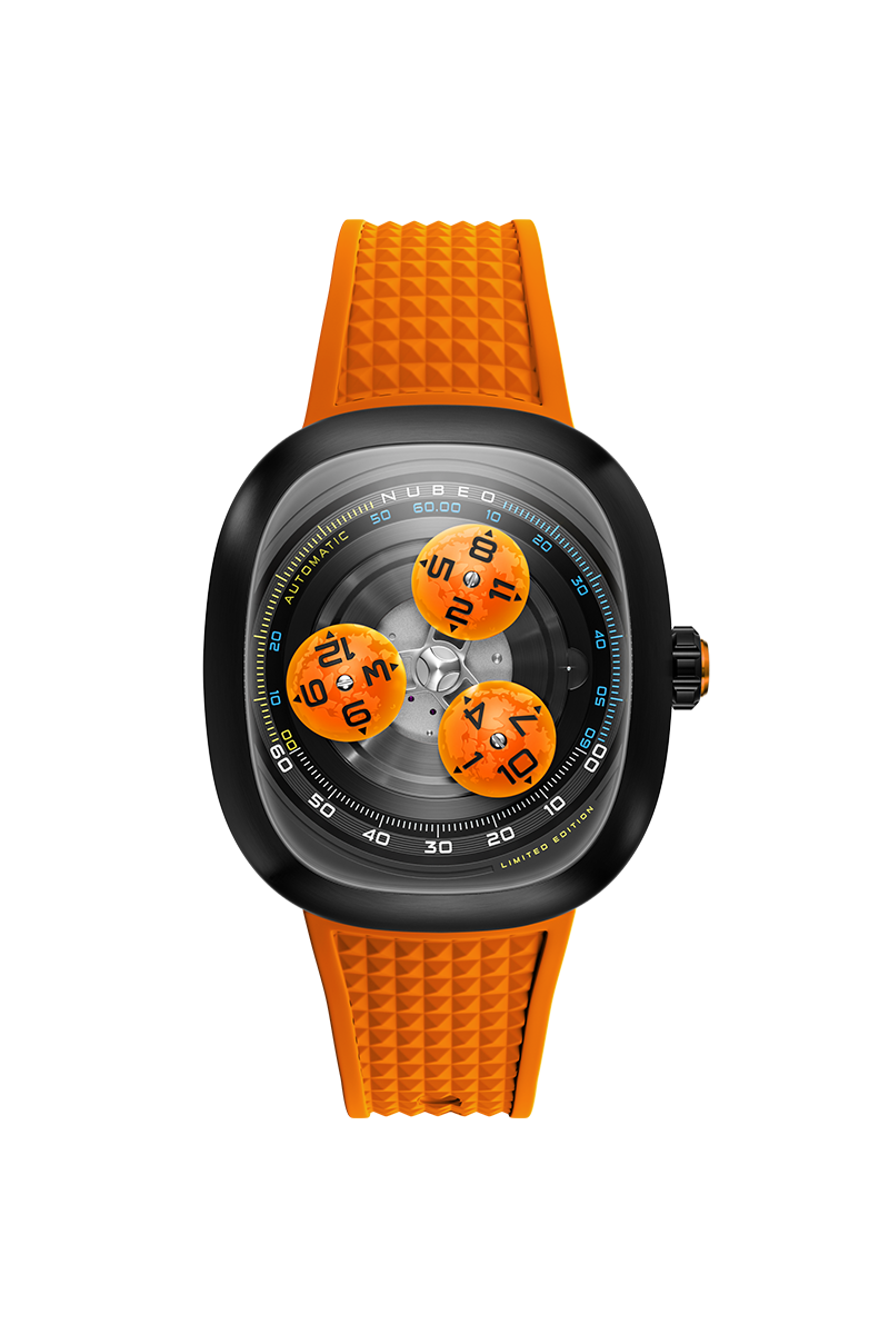 Nubeo Tri-Star Orbit Automatic Limited Edition Cosmic Tangerine Men's Watch NB-6116-07
