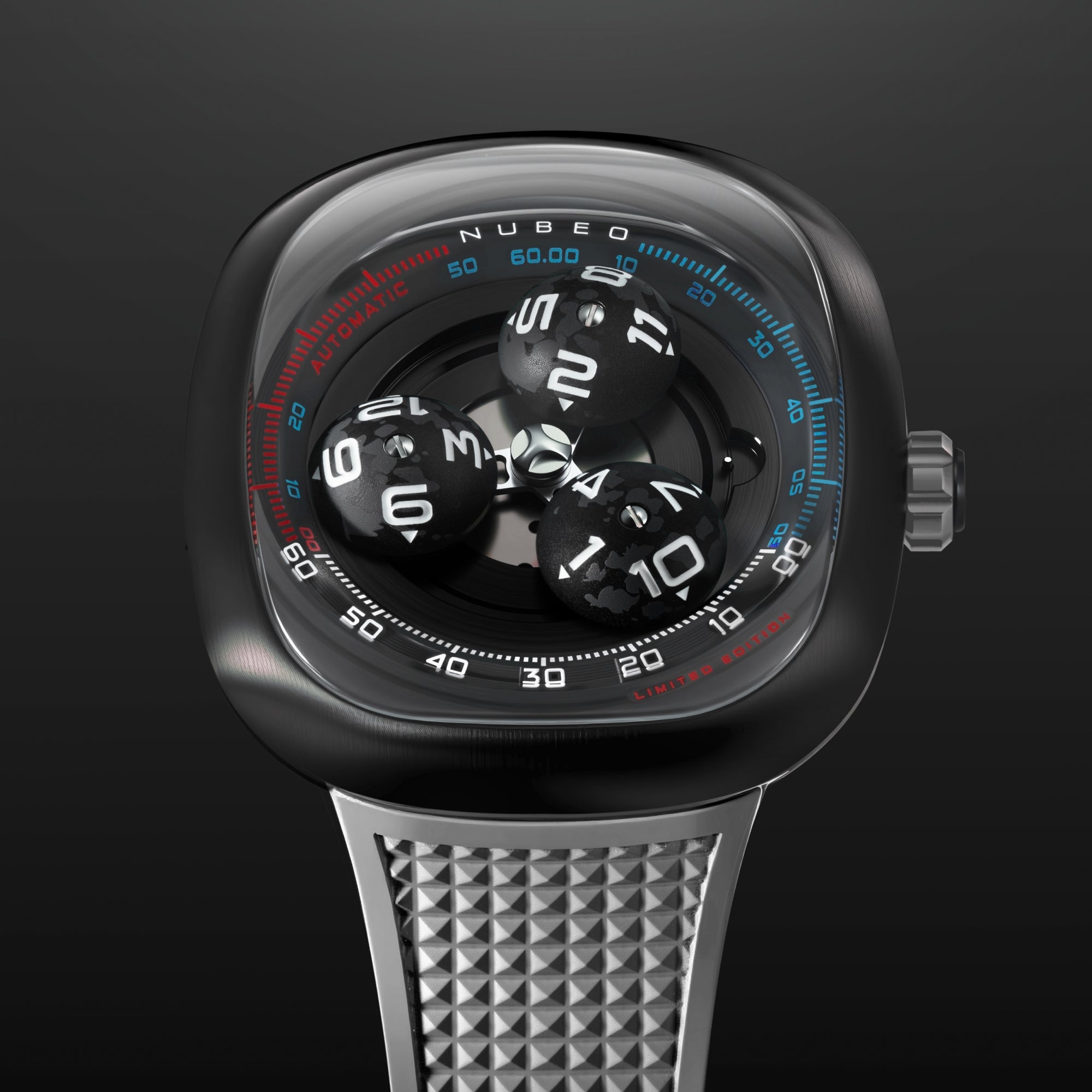 Nubeo Tri-Star Orbit Automatic Limited Edition Orion White Men's Watch NB-6116-09