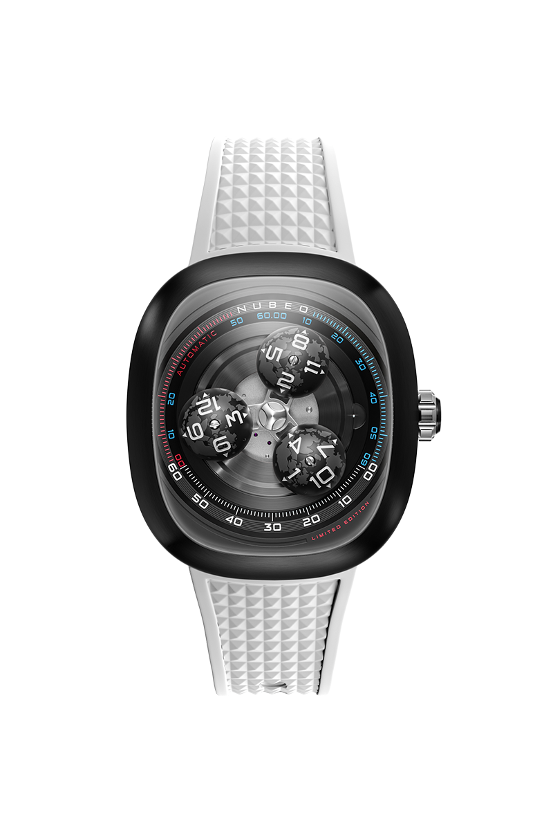 Nubeo Tri-Star Orbit Automatic Limited Edition Orion White Men's Watch NB-6116-09