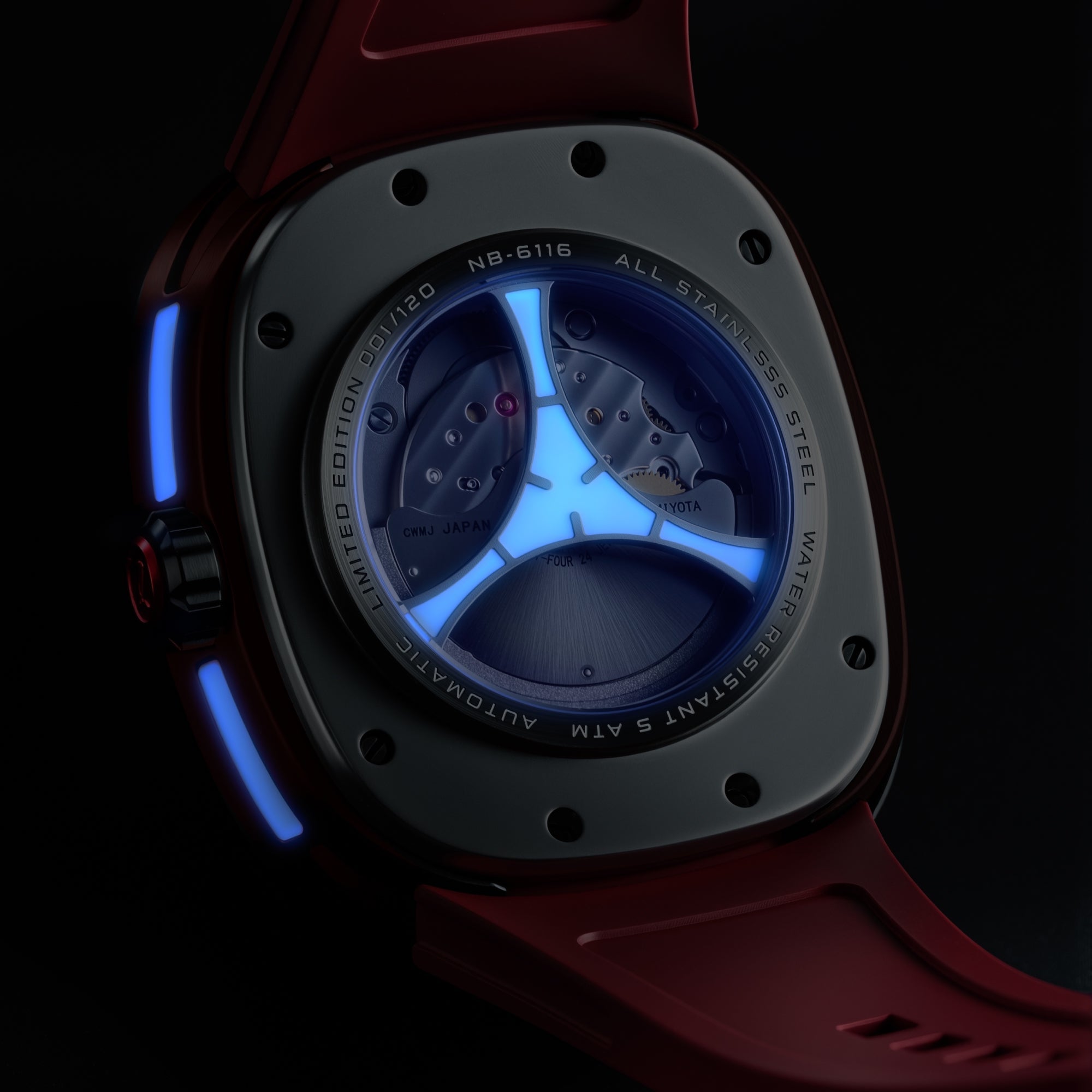 Nubeo Tri-Star Orbit Automatic Limited Edition Flame Red Men's Watch NB-6116-0A