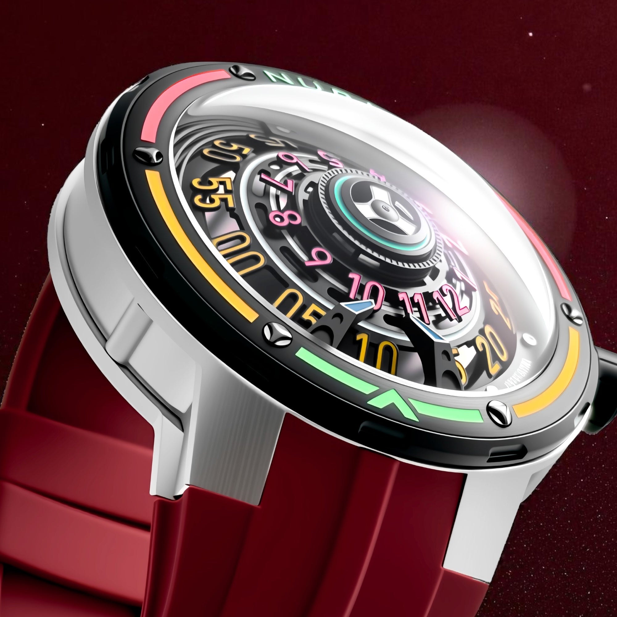 NUBEO Nubeo Orbiter Automatic Limited Edition Rocket Red Men's Watch NB-6117-04