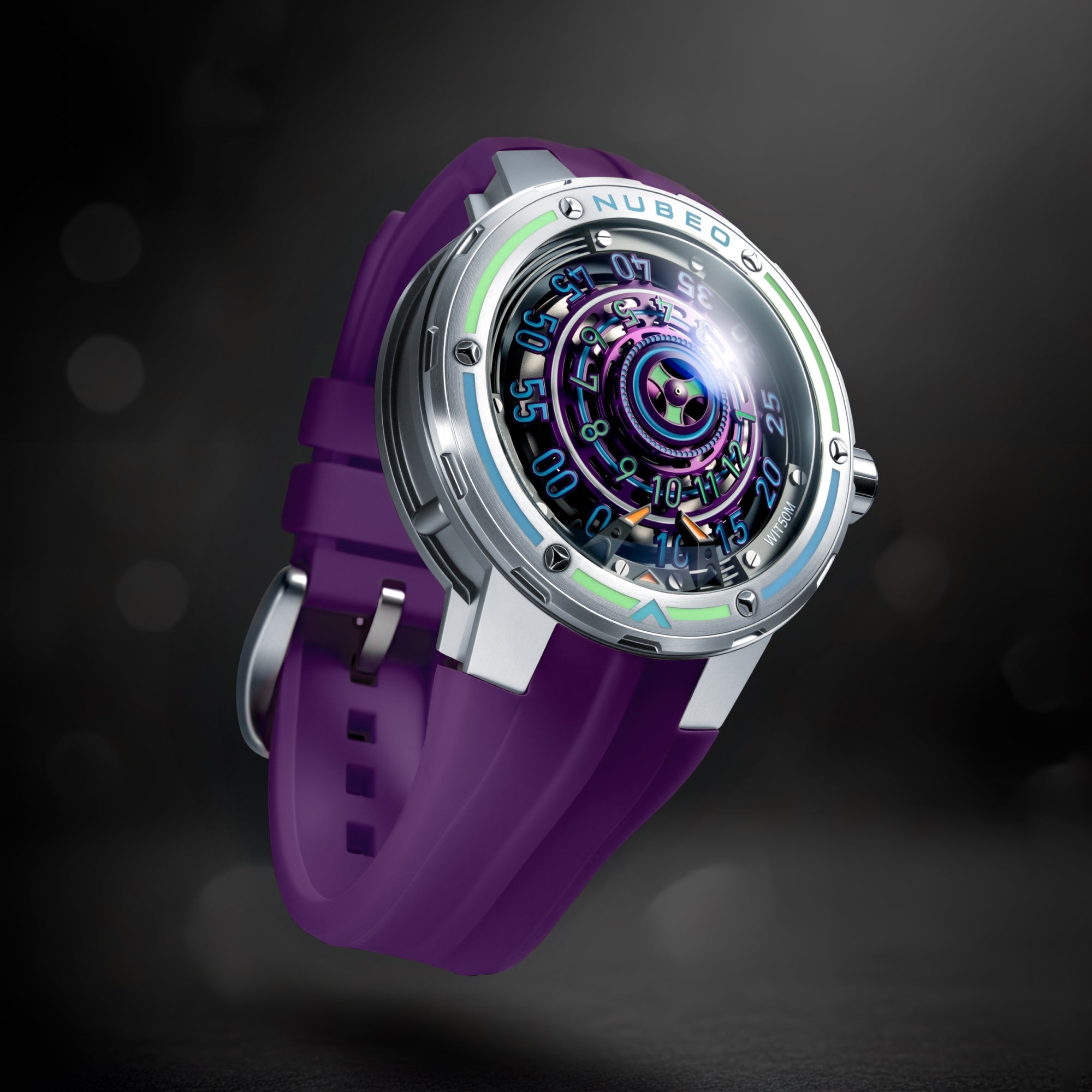 NUBEO Nubeo Orbiter Automatic Limited Edition Planetary Purple Men's Watch NB-6117-07