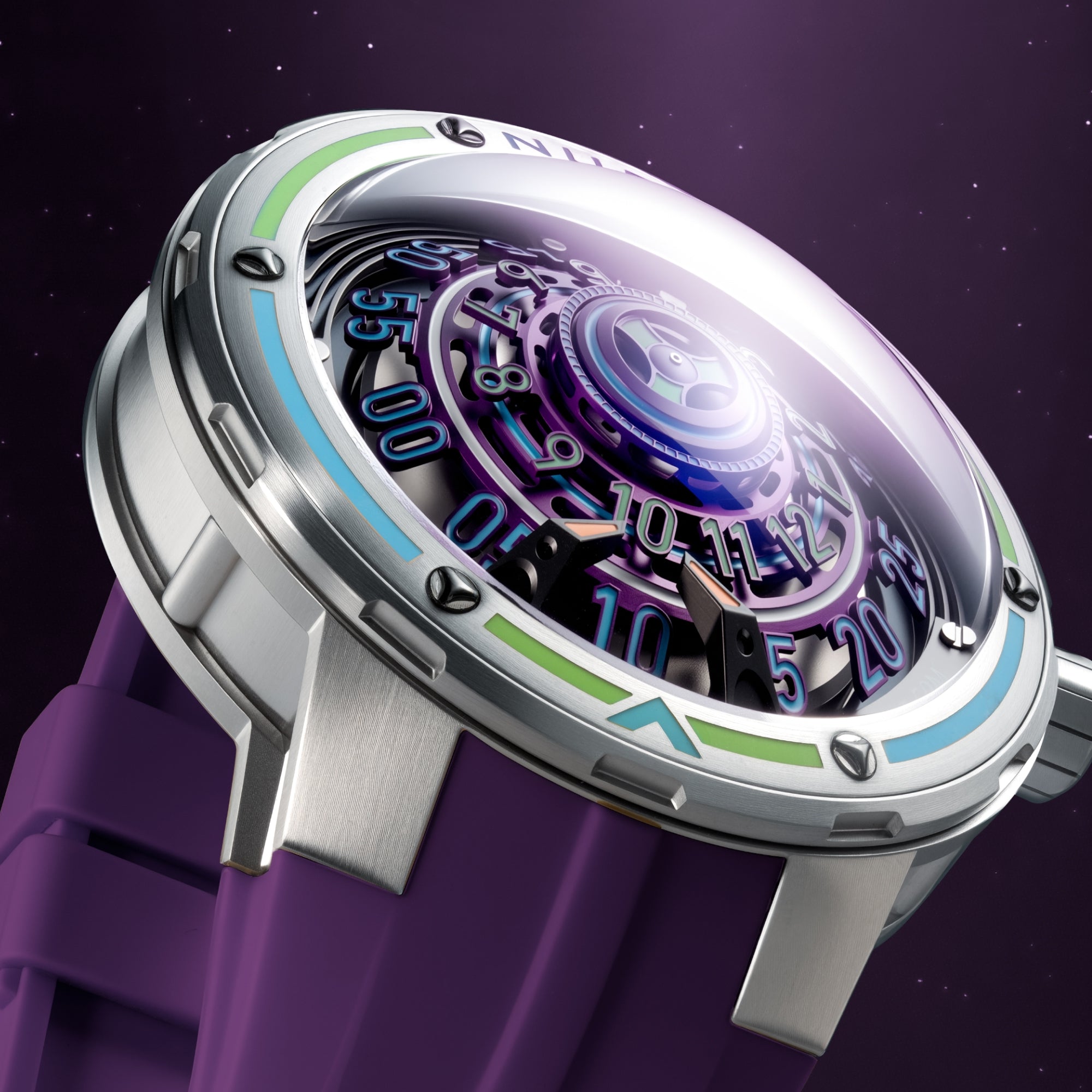 NUBEO Nubeo Orbiter Automatic Limited Edition Planetary Purple Men's Watch NB-6117-07