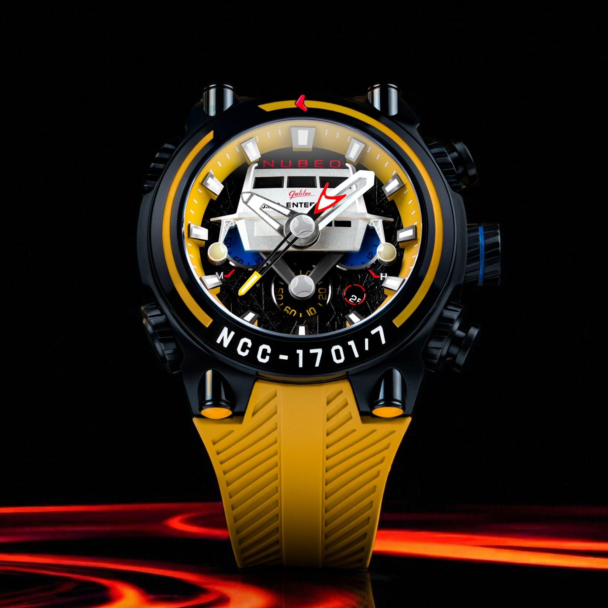 Nubeo Deimos Chronograph Star Trek Galileo Limited Edition Starship Yellow Men's Watch NB-6118-02