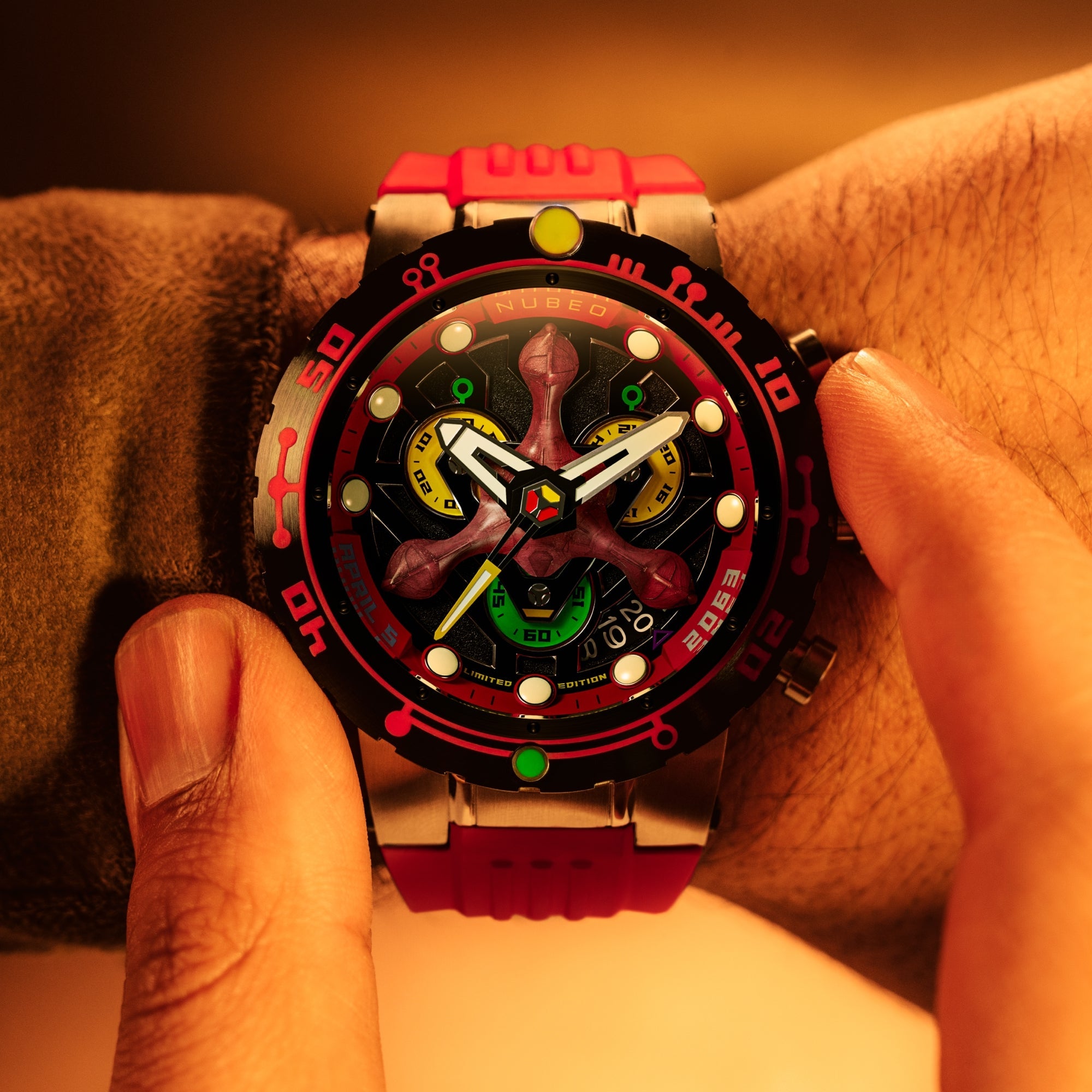 Nubeo Opportunity Chronograph Star Trek First Contact Day Limited Edition Vulcan Ember Men's Watch NB-6119-03