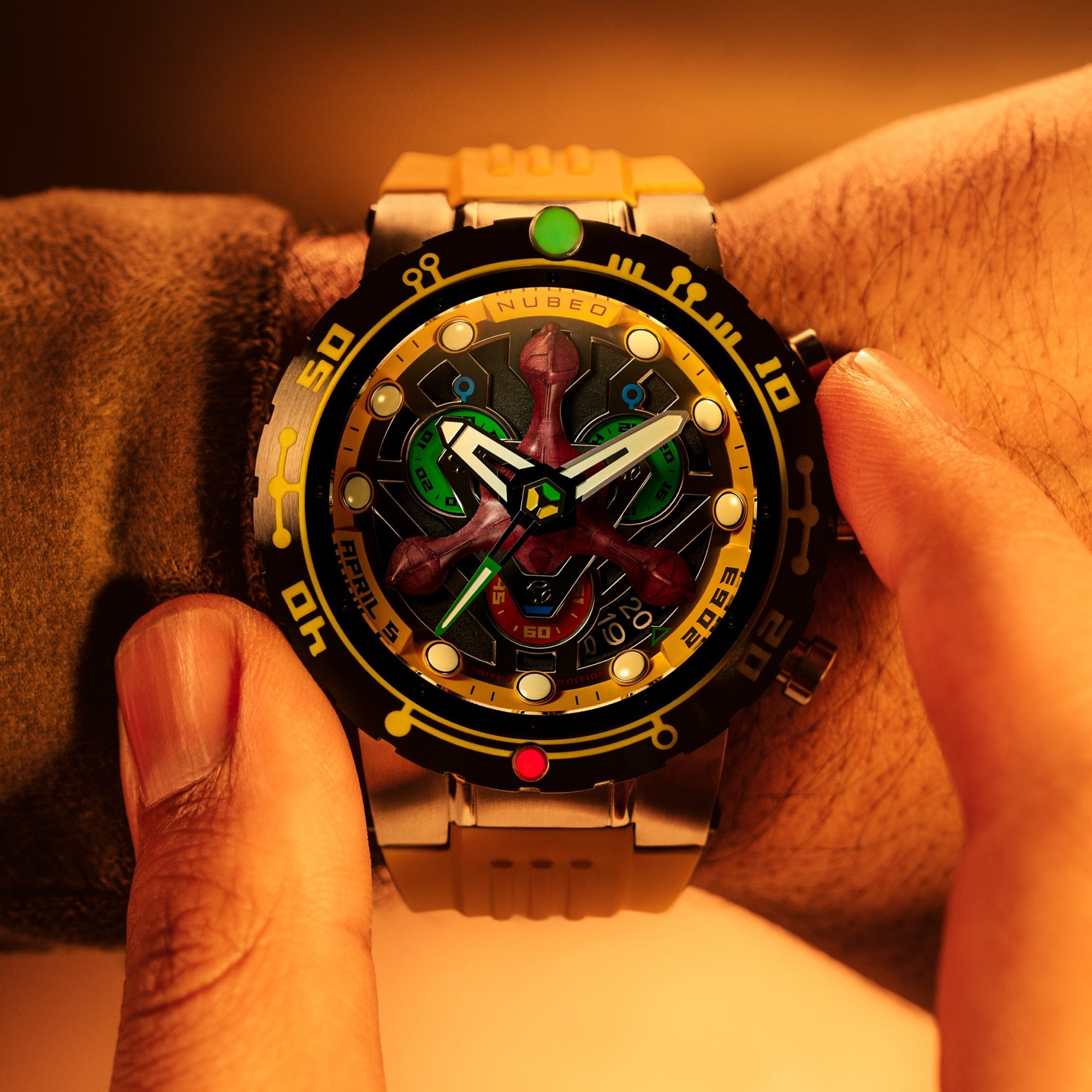 Nubeo Opportunity Chronograph Star Trek First Contact Day Limited Edition Celestial Yellow Men's Watch NB-6119-04