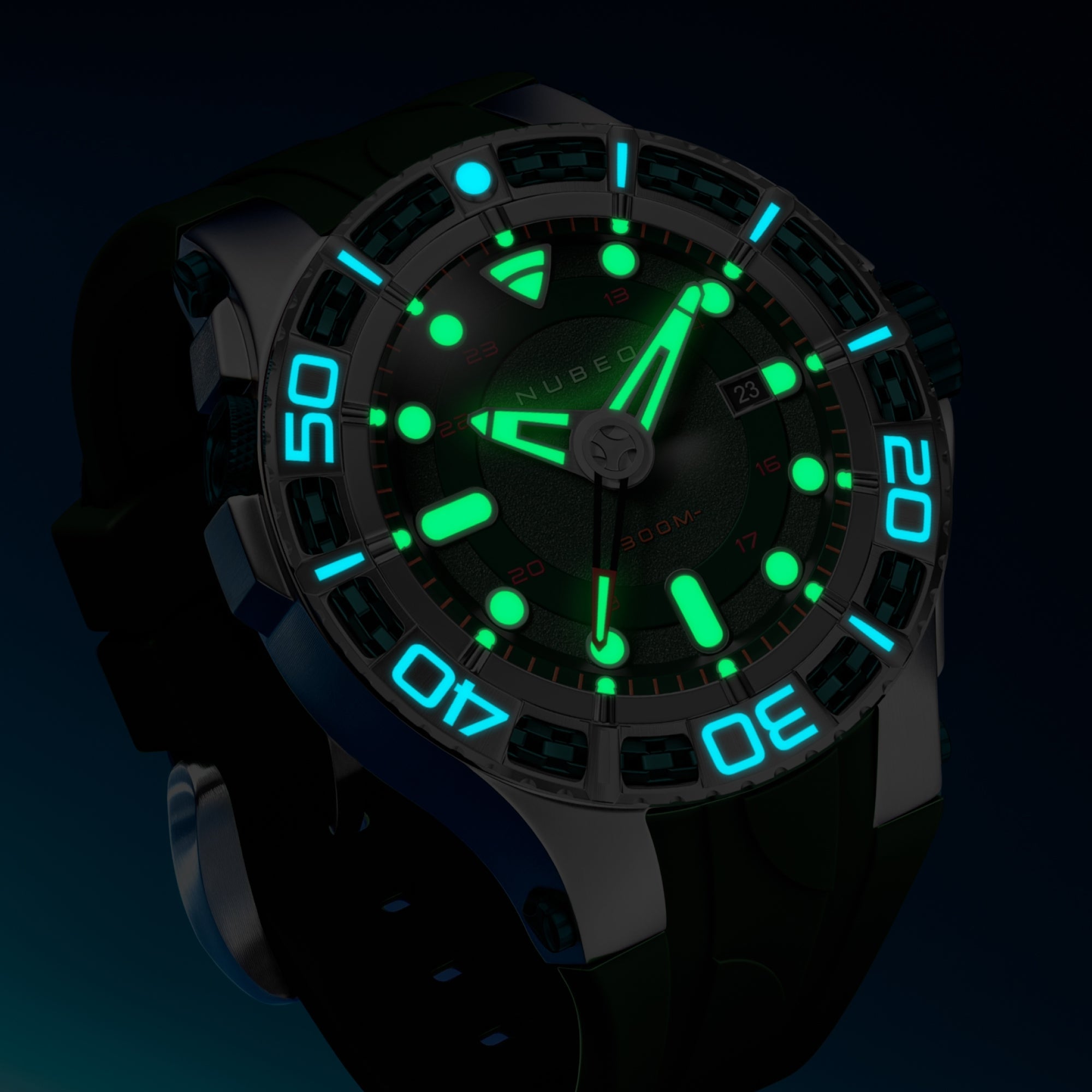 NUBEO Nubeo Manta Automatic Limited Edition Coral Green Men's Watch NB-6120-02