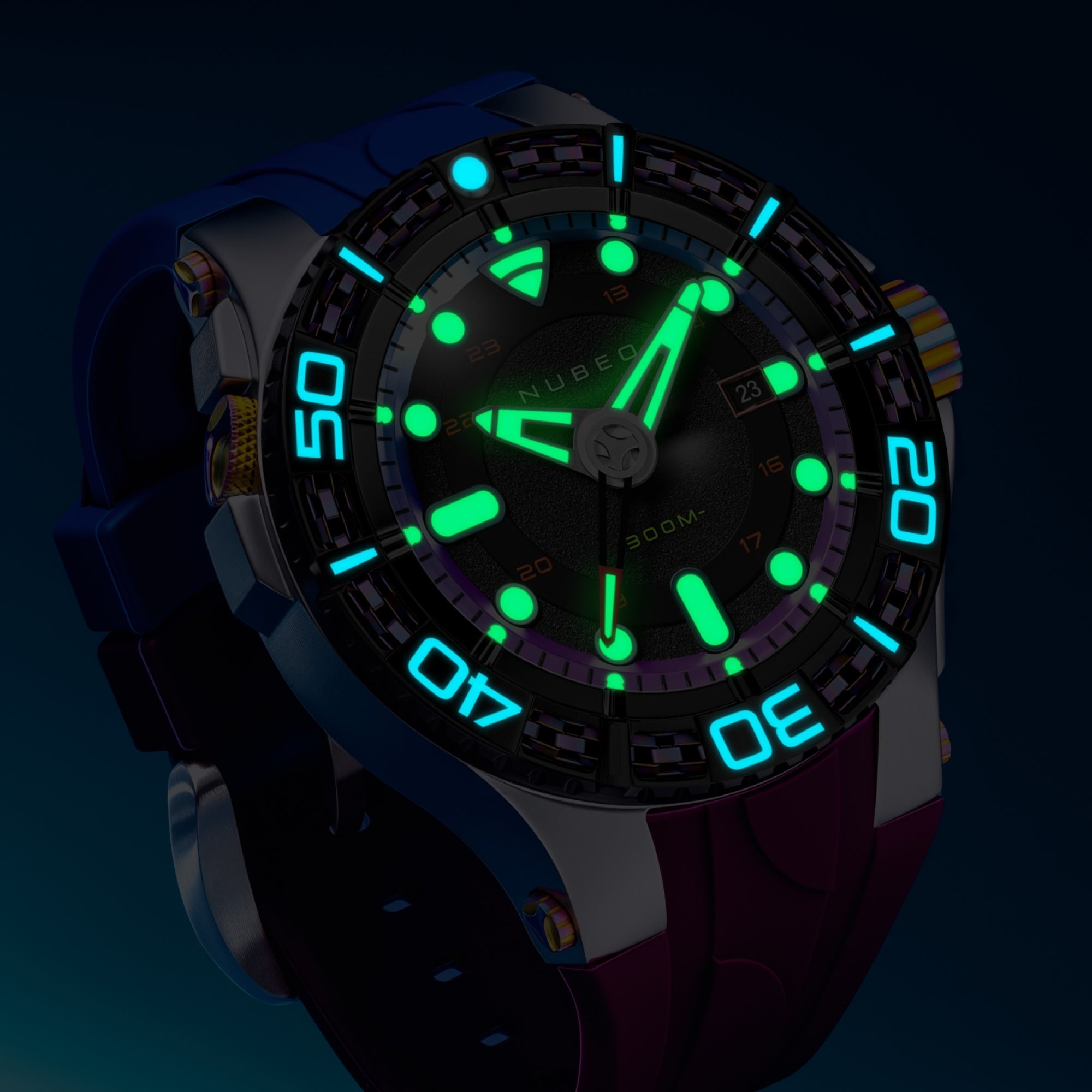 NUBEO Nubeo Manta Automatic Limited Edition Aqua Aurora Men's Watch NB-6120-07