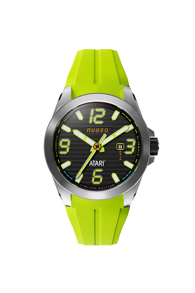 Nubeo Torrent Automatic Atari Rainbow Limited Edition Lime Spectrum Men's Watch NB-6121-01