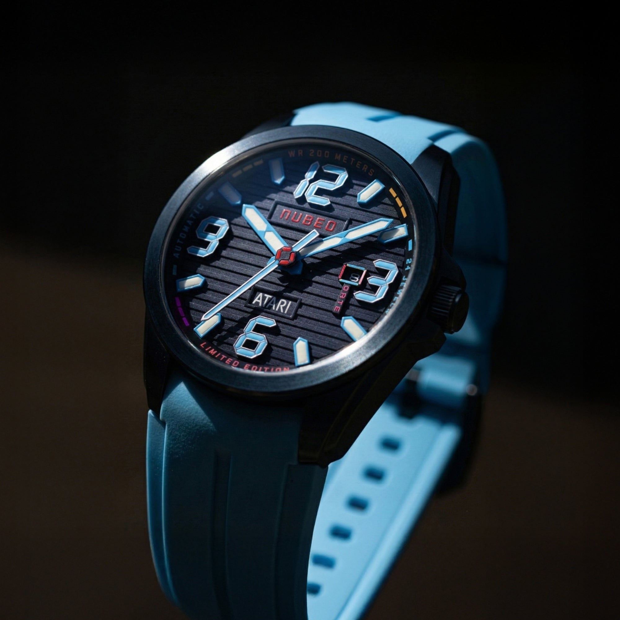 Nubeo Torrent Automatic Atari Rainbow Limited Edition Azure Arcade Men's Watch NB-6121-02