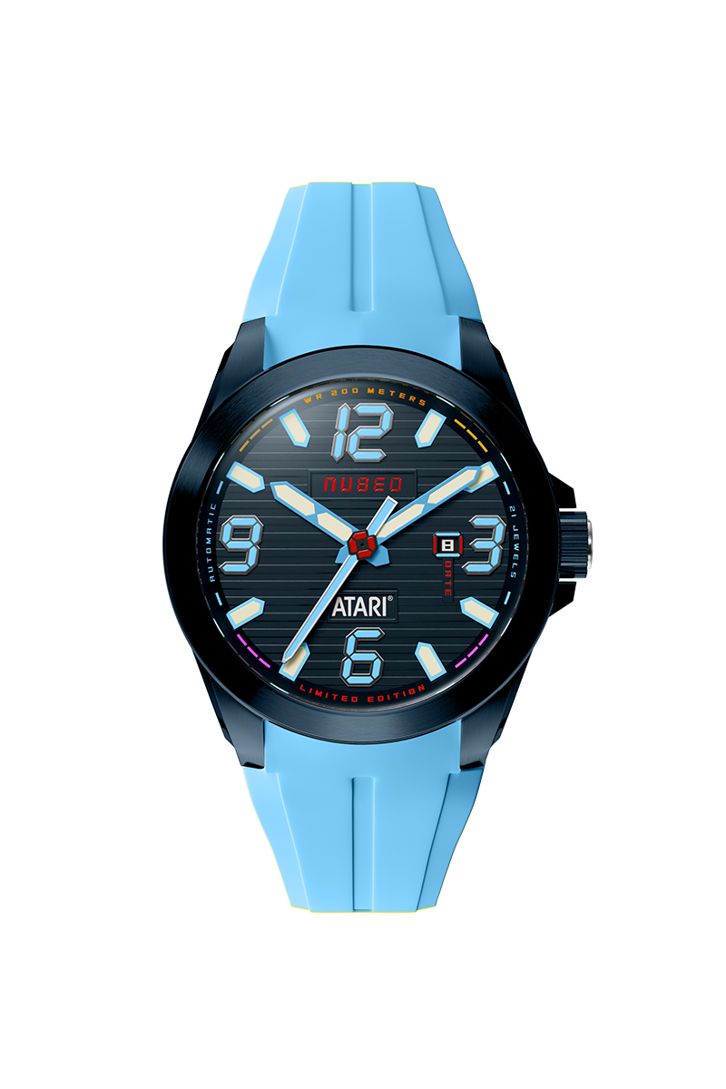 Nubeo Torrent Automatic Atari Rainbow Limited Edition Azure Arcade Men's Watch NB-6121-02