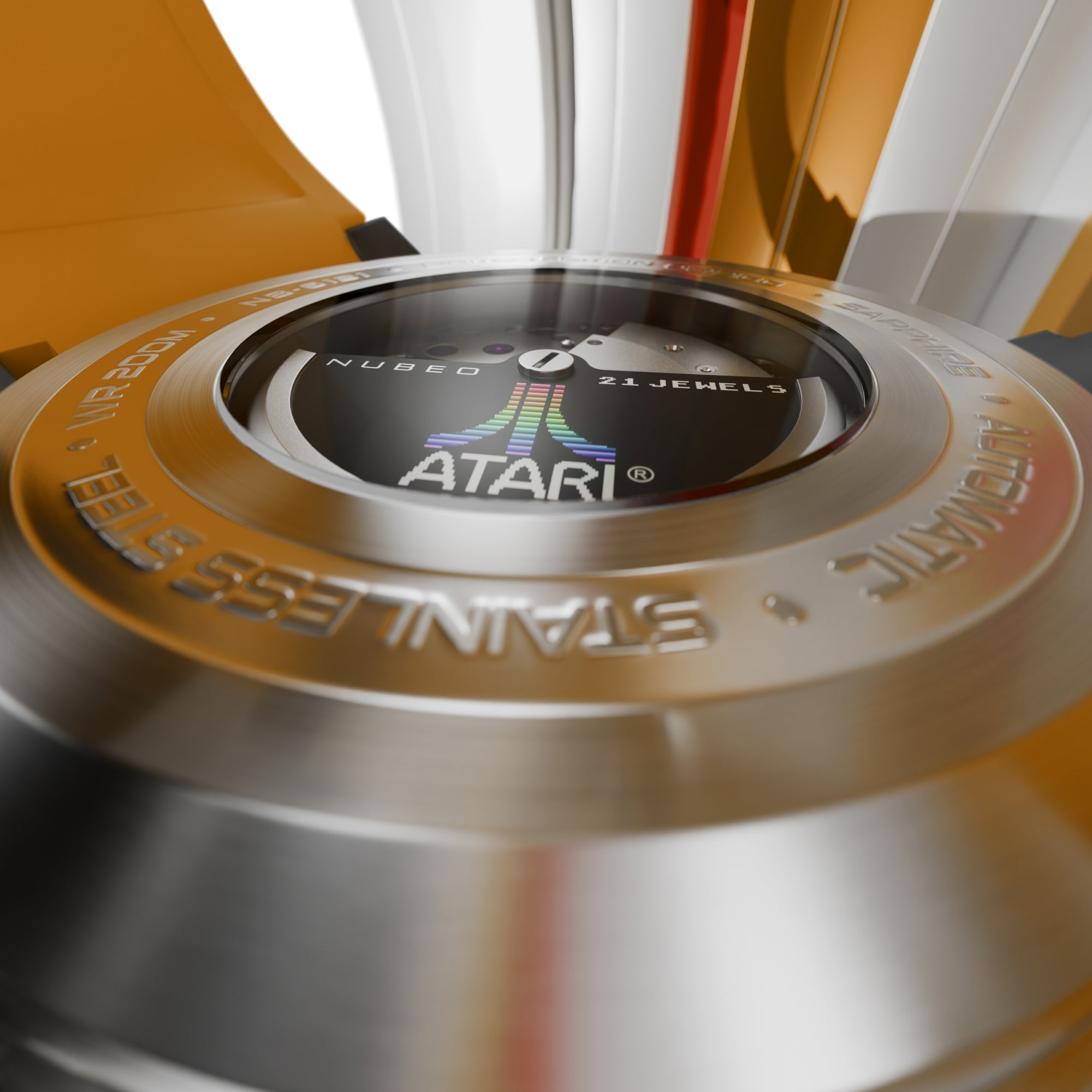 Nubeo Torrent Automatic Atari Rainbow Limited Edition Orange Curve Men's Watch NB-6121-05