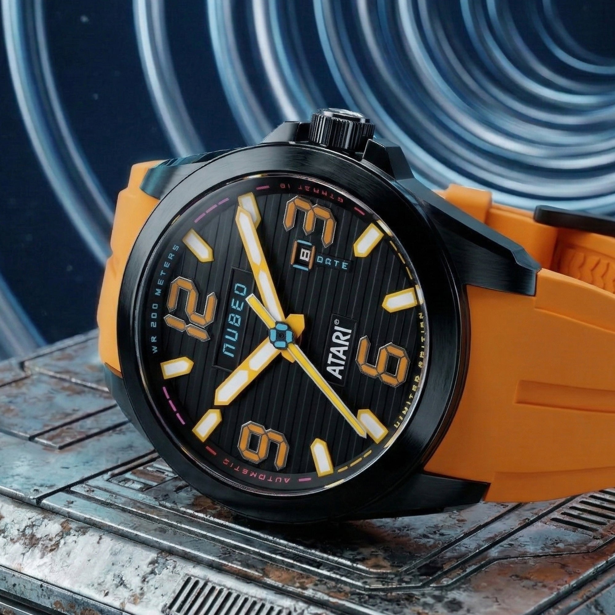 Nubeo Torrent Automatic Atari Rainbow Limited Edition Orange Curve Men's Watch NB-6121-05