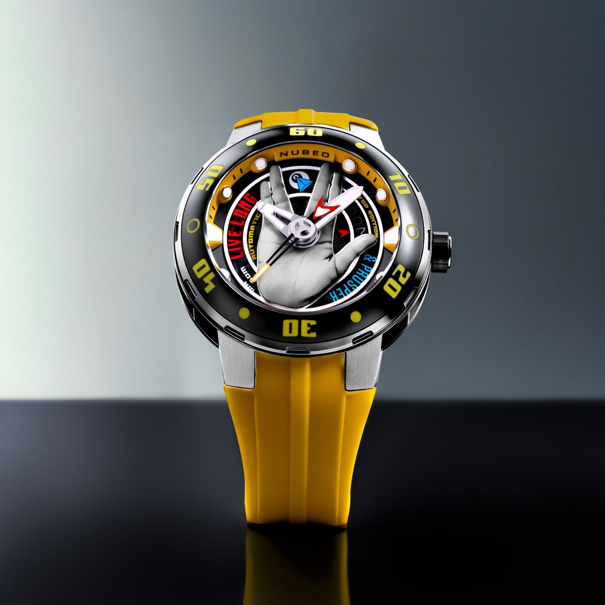 Nubeo Mariner Automatic Star Trek Live Long & Prosper Limited Edition Vulcan Yellow Men's Watch NB-6122-01