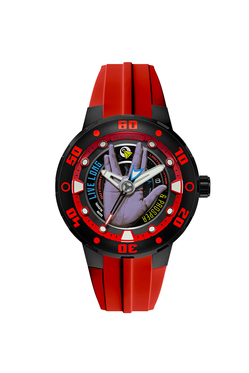 Nubeo Mariner Automatic Star Trek Live Long & Prosper Limited Edition Vulcan Red Men's Watch NB-6122-03