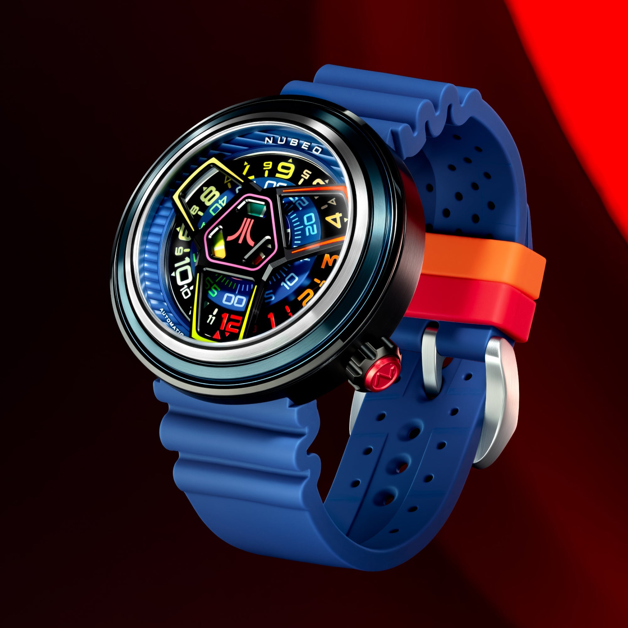 Nubeo Ventana Automatic Atari Retro Gamer Limited Edition Blue Beacon Men's Watch NB-6125-05