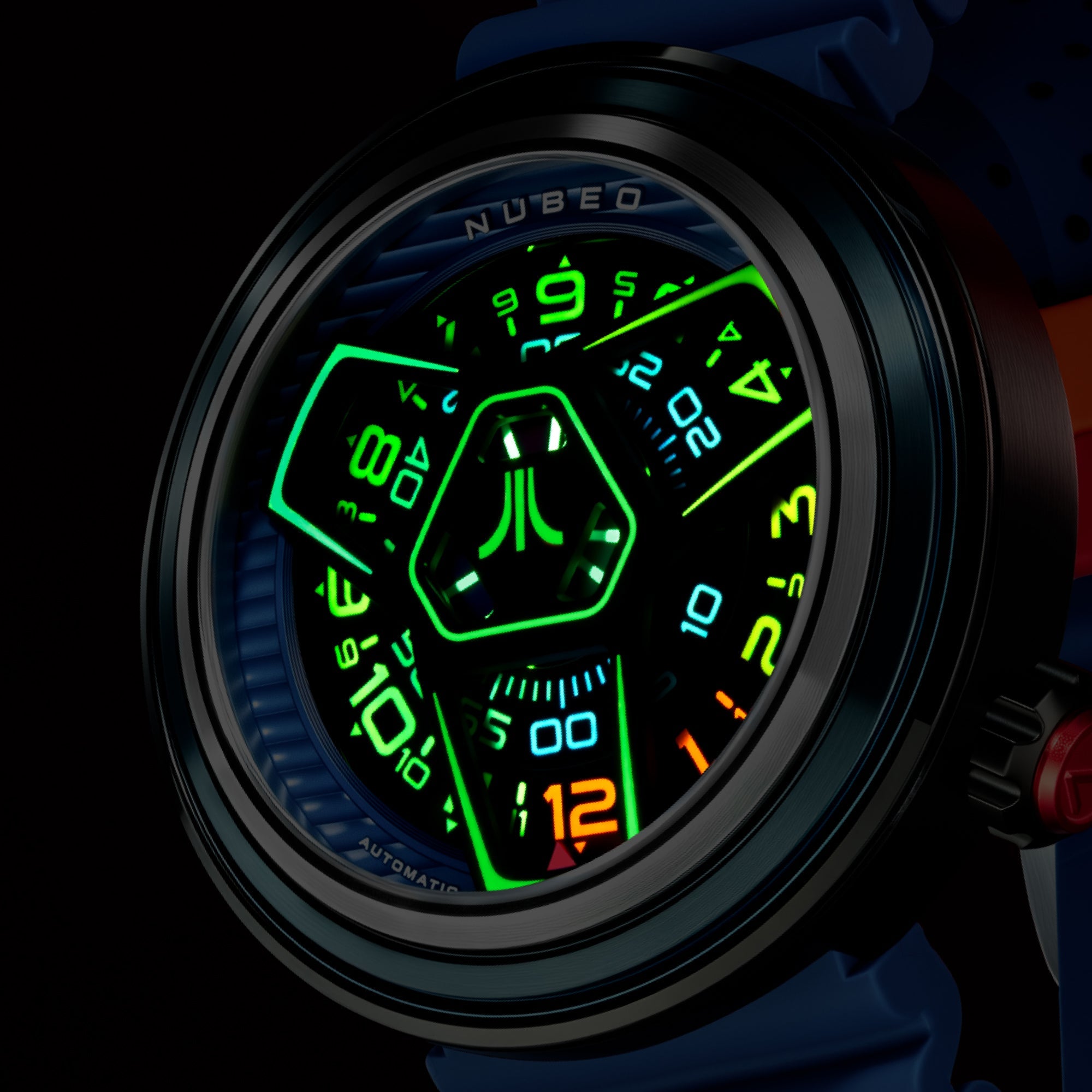 Nubeo Ventana Automatic Atari Retro Gamer Limited Edition Blue Beacon Men's Watch NB-6125-05