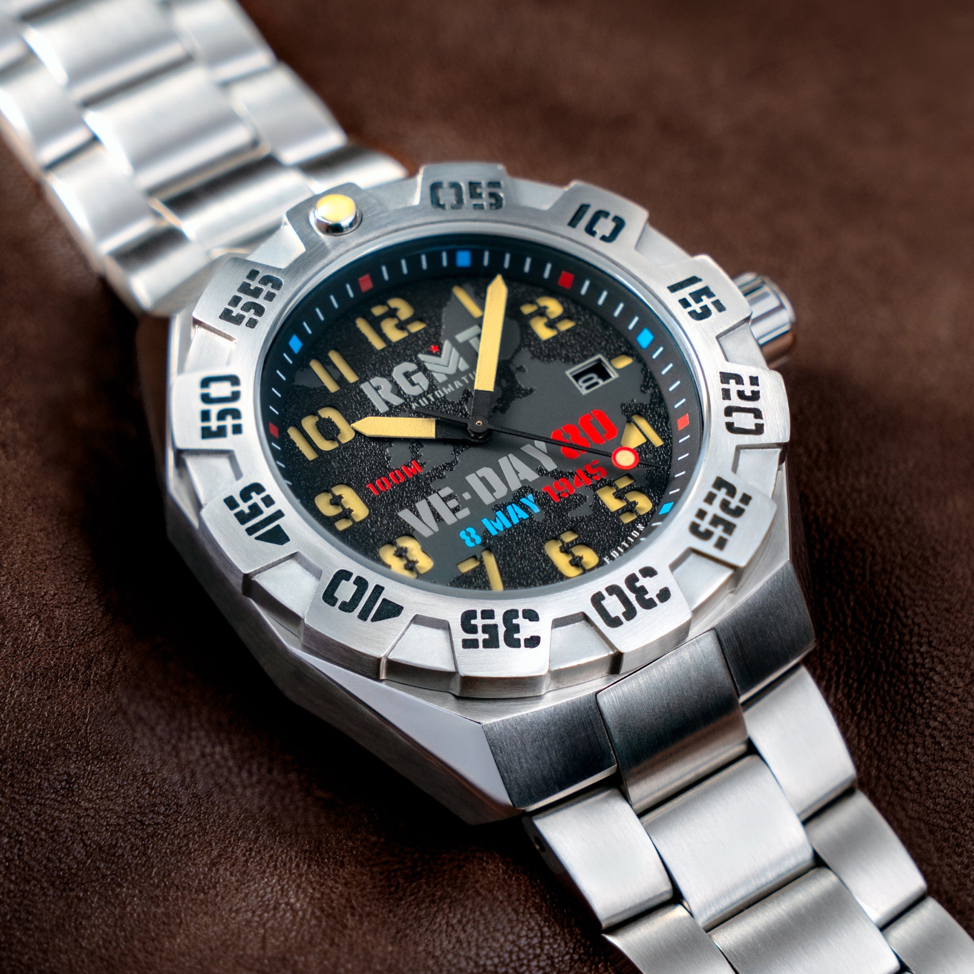 RGMT RGMT Field Master Automatic VE-Day 80TH Limited Edition Commemoration Black Men's Watch RG-8032-DD