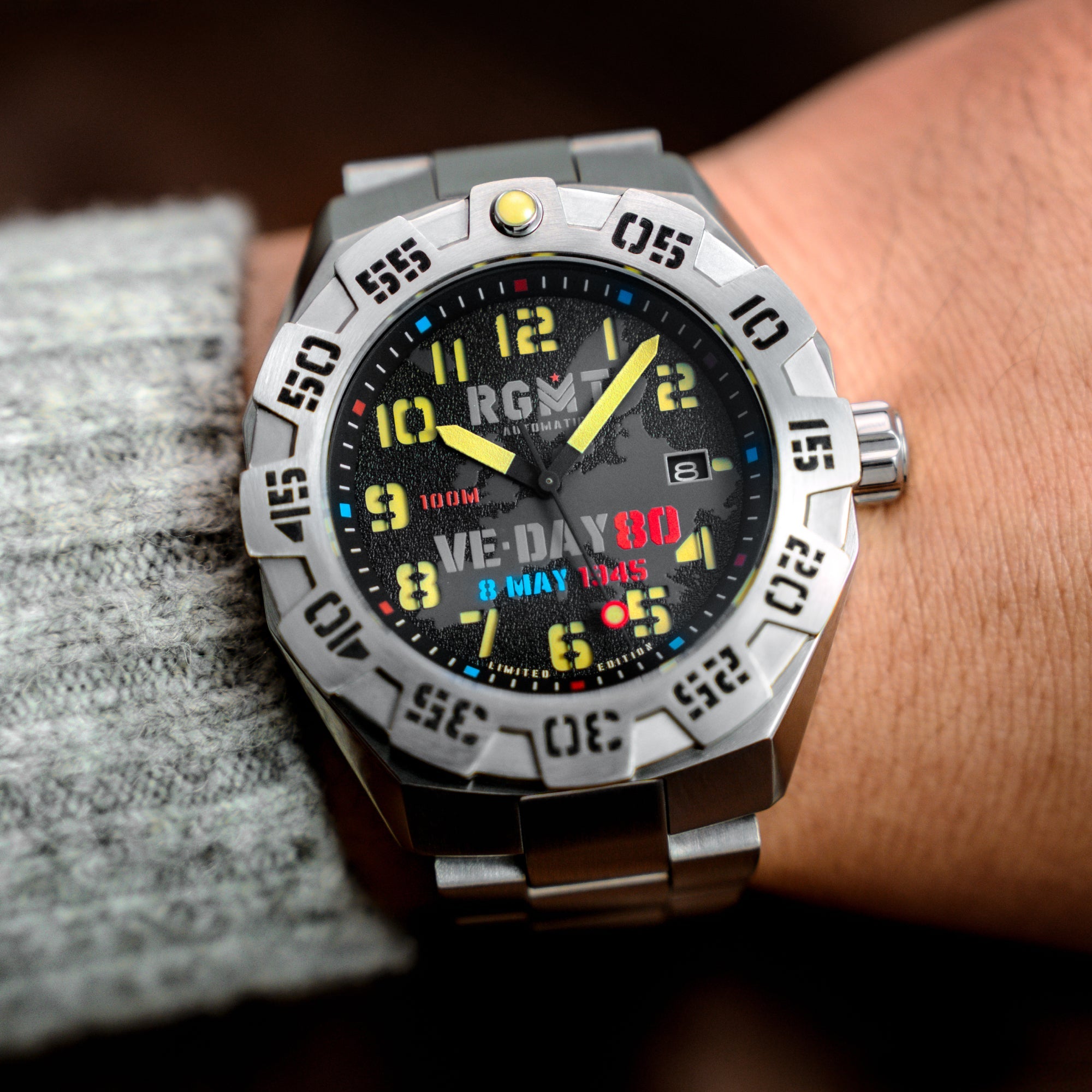 RGMT RGMT Field Master Automatic VE-Day 80TH Limited Edition Commemoration Black Men's Watch RG-8032-DD