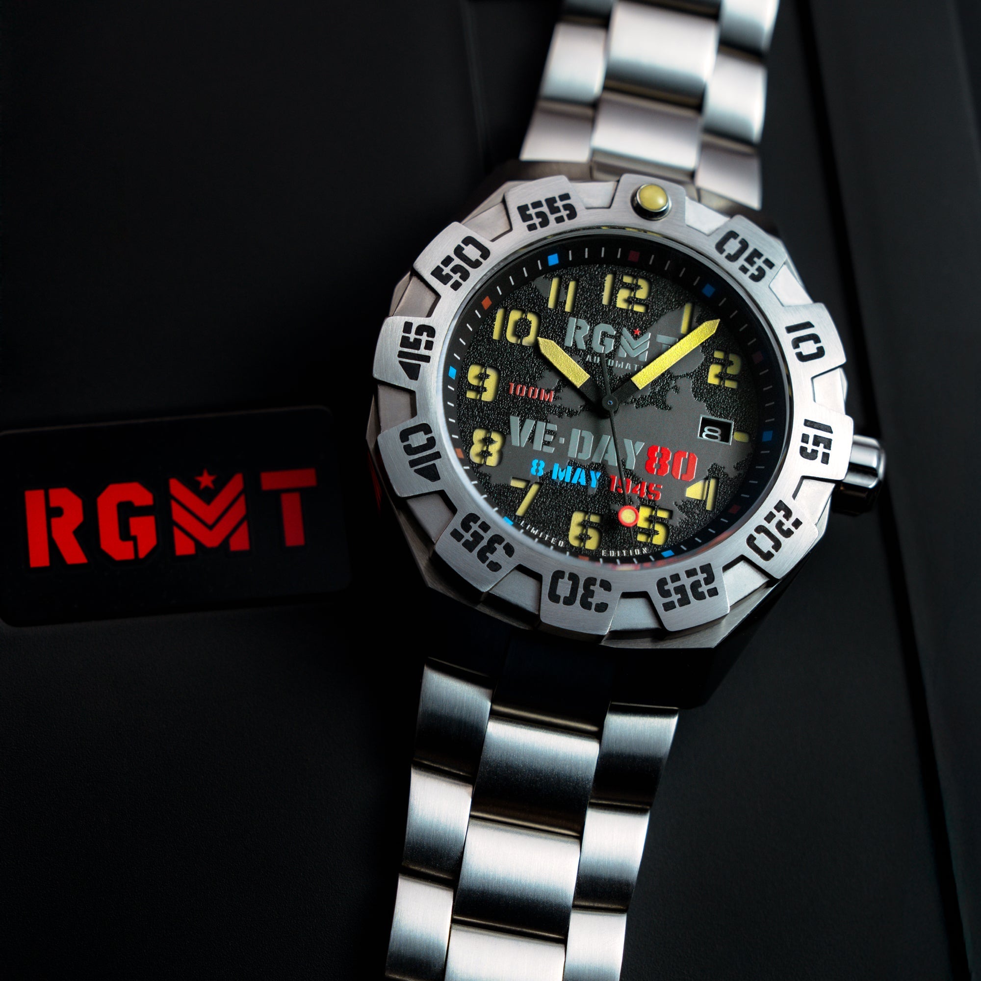 RGMT RGMT Field Master Automatic VE-Day 80TH Limited Edition Commemoration Black Men's Watch RG-8032-DD