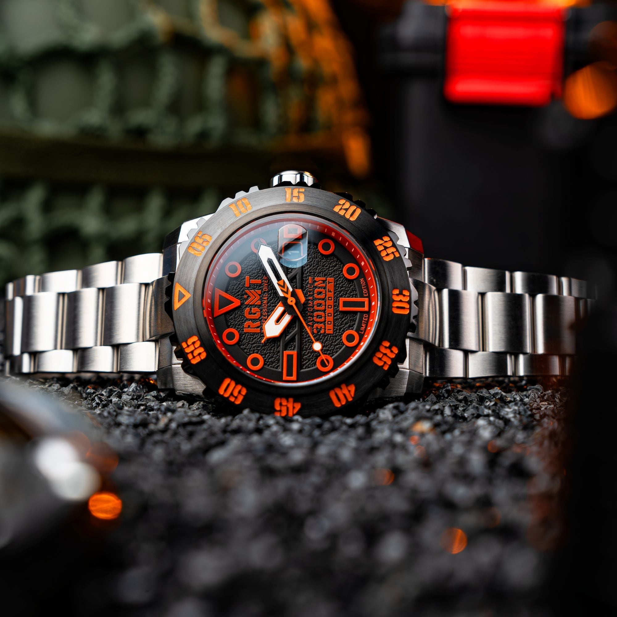 RGMT RGMT Ohio Automatic Limited Edition Orange Black Watch RG-8034-0I