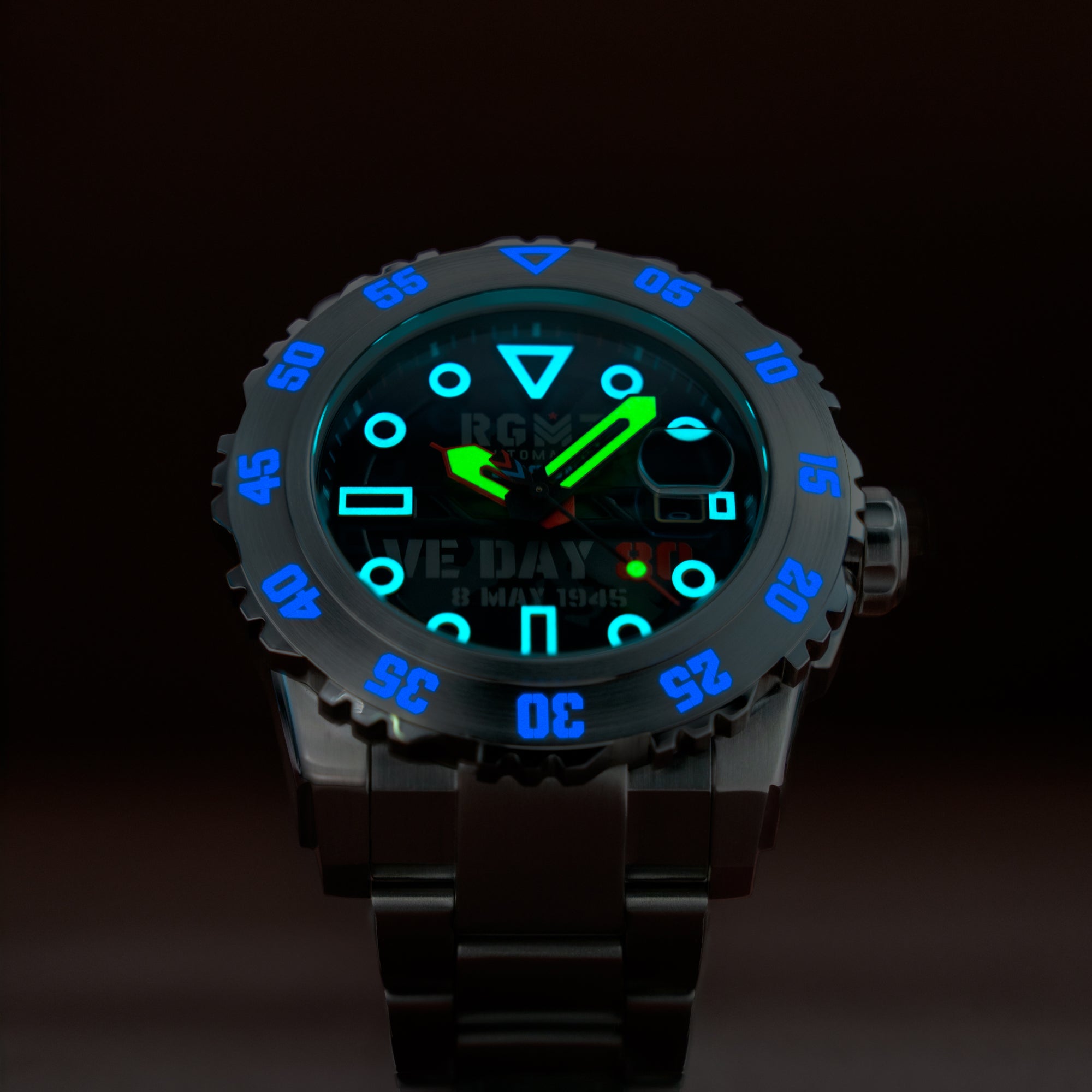 RGMT RGMT Ohio Automatic VE-Day 80TH Limited Edition Victory Black Men's Watch RG-8034-0M