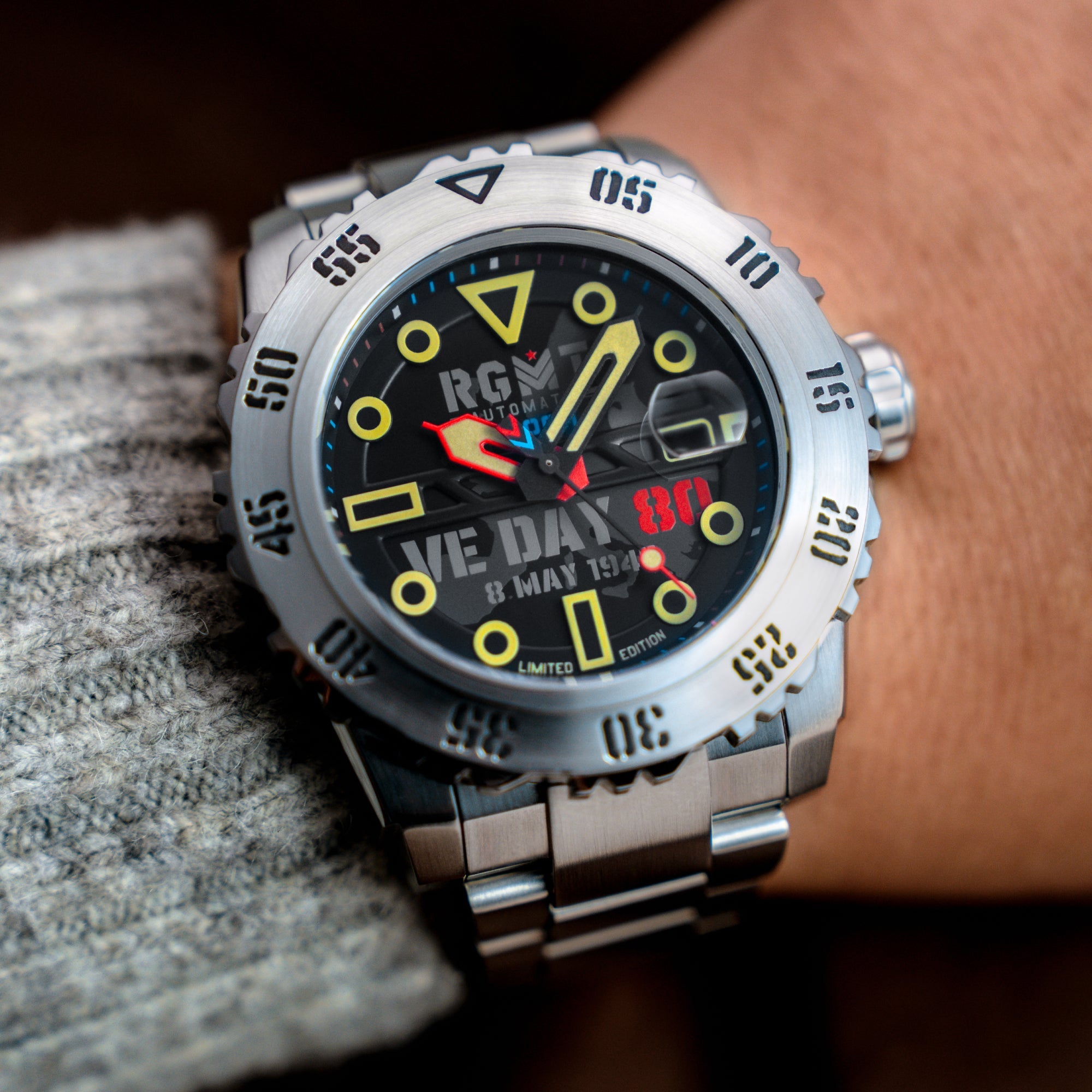 RGMT RGMT Ohio Automatic VE-Day 80TH Limited Edition Victory Black Men's Watch RG-8034-0M