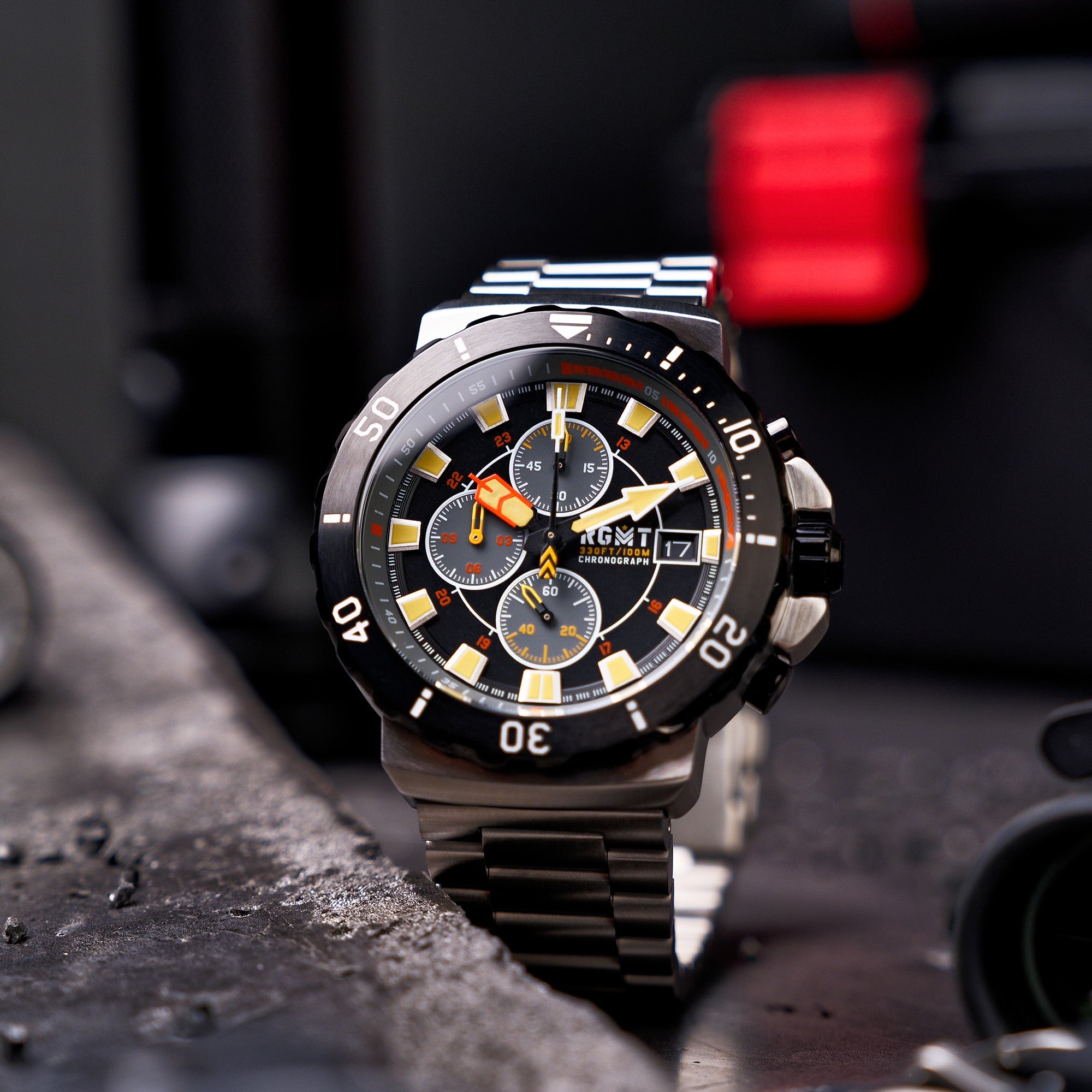 RGMT RGMT Men's Midnight Black Trench Chronograph Watch RG-8058-11