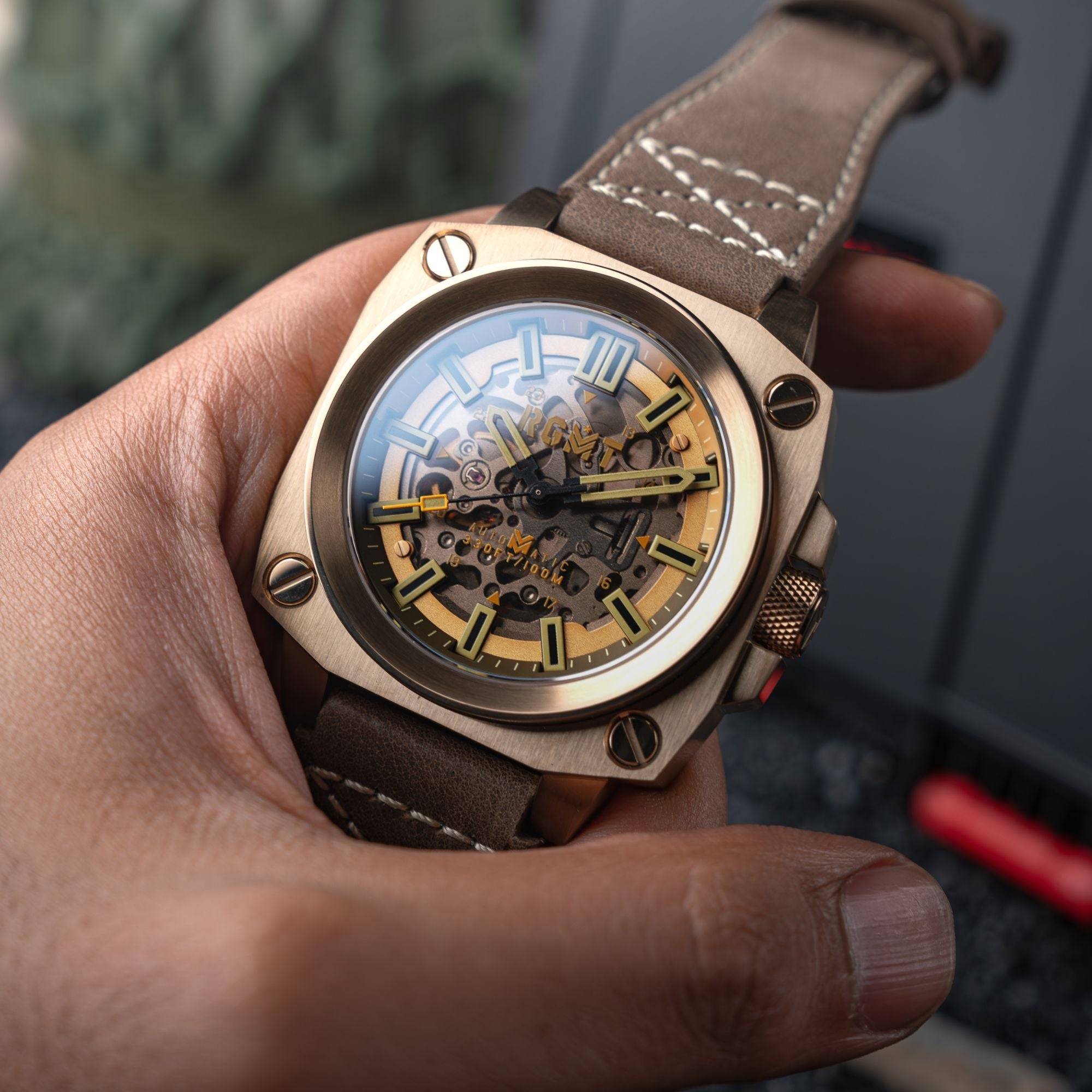 RGMT RGMT Altimeter Skeleton Automatic Khaki Brown Watch RG-8064-04