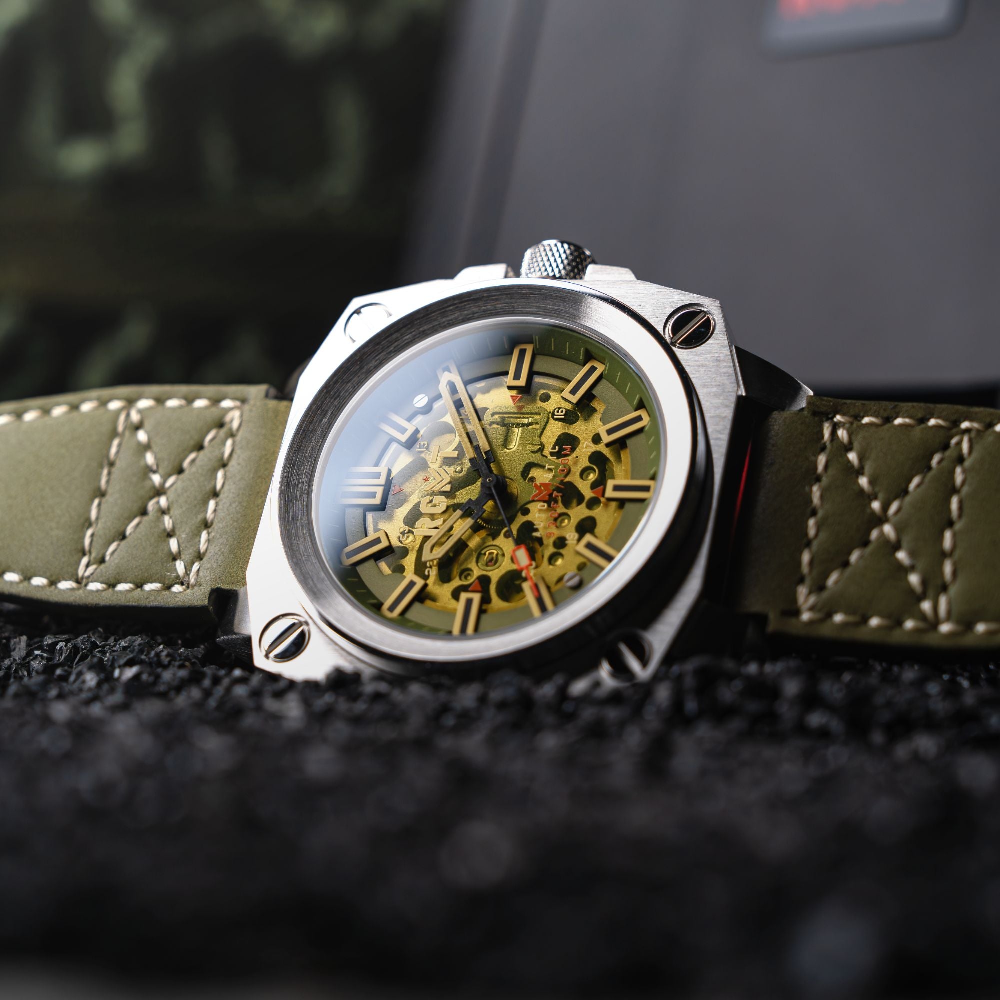 RGMT RGMT Altimeter Skeleton Automatic Sniper Green Men's Watch RG-8064-06