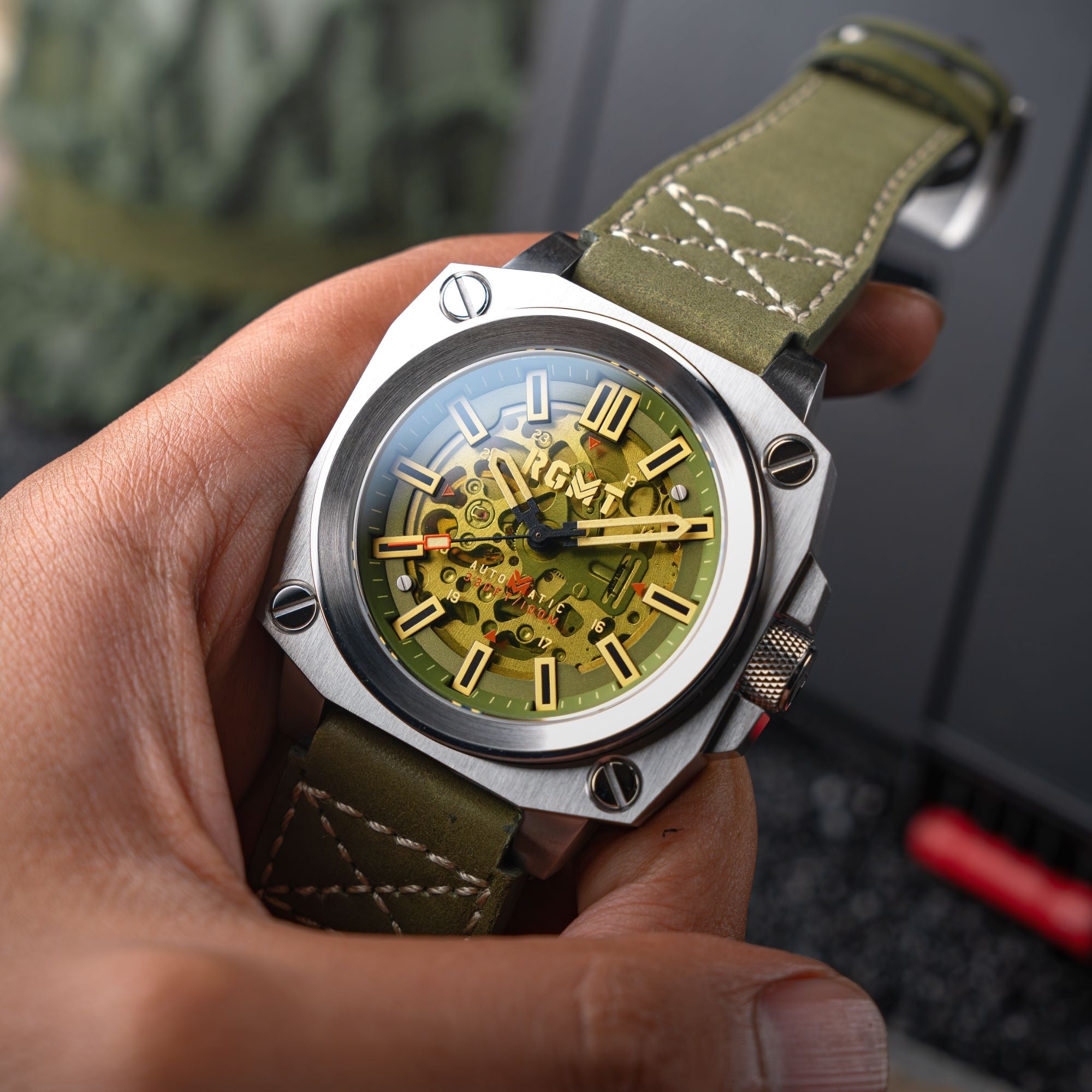 RGMT RGMT Altimeter Skeleton Automatic Sniper Green Men's Watch RG-8064-06