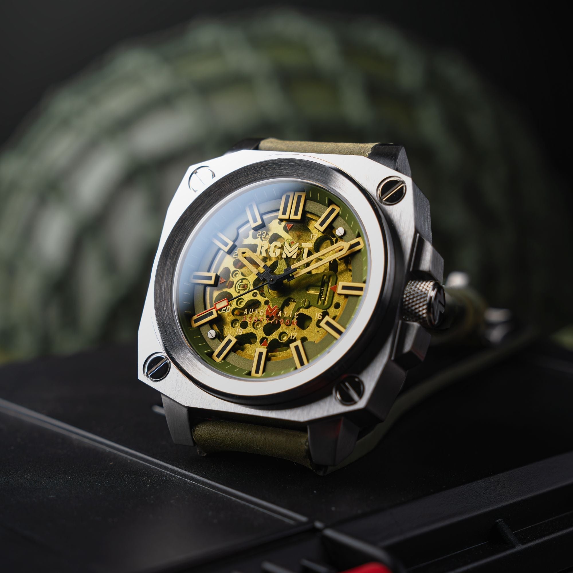 RGMT RGMT Altimeter Skeleton Automatic Sniper Green Men's Watch RG-8064-06